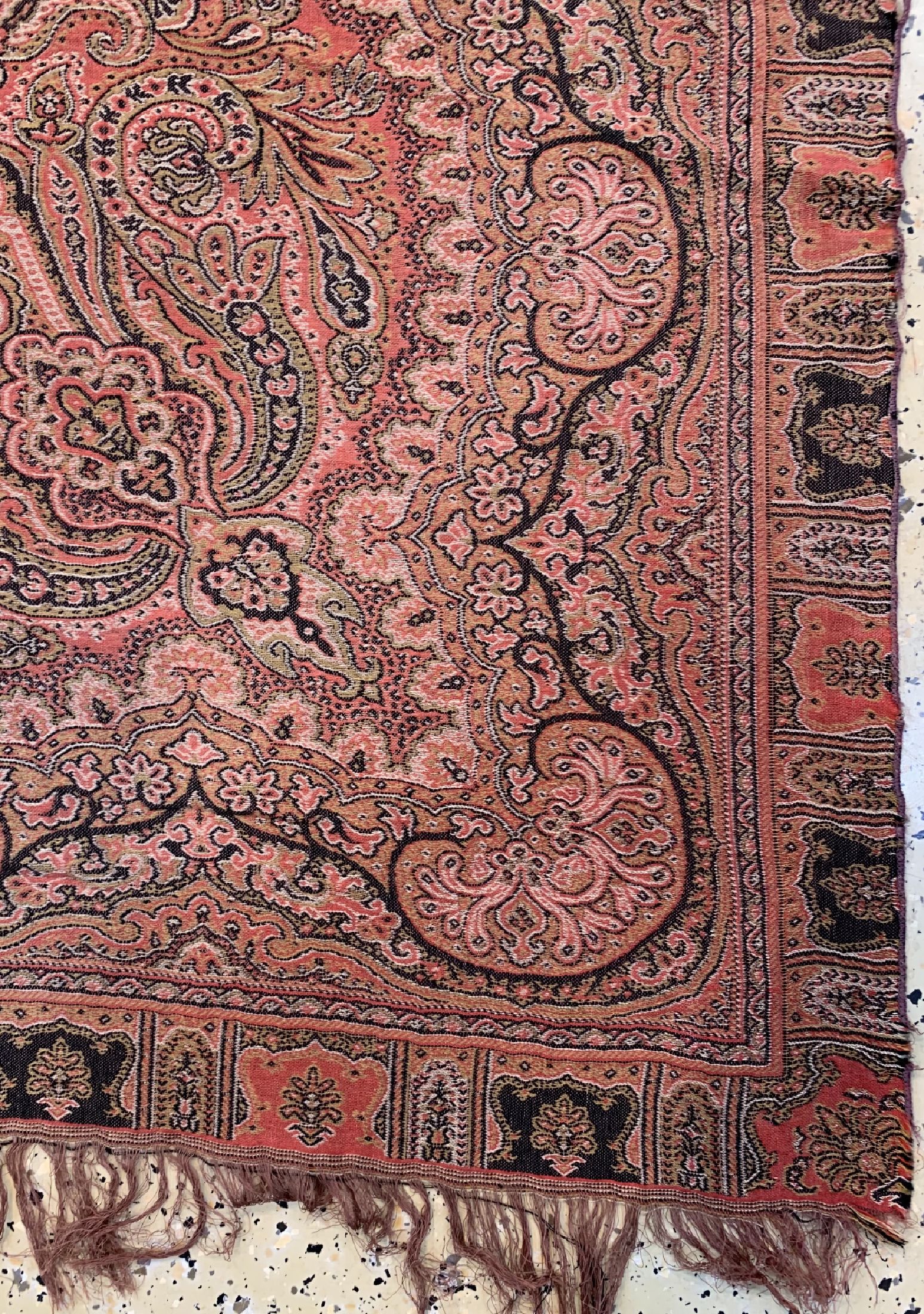 Detail a: 2 Kaschmir Schal, Indien, ca. 60 Jahre, Baumwolle, ca. 130 x 114 cm, EHZ: 2