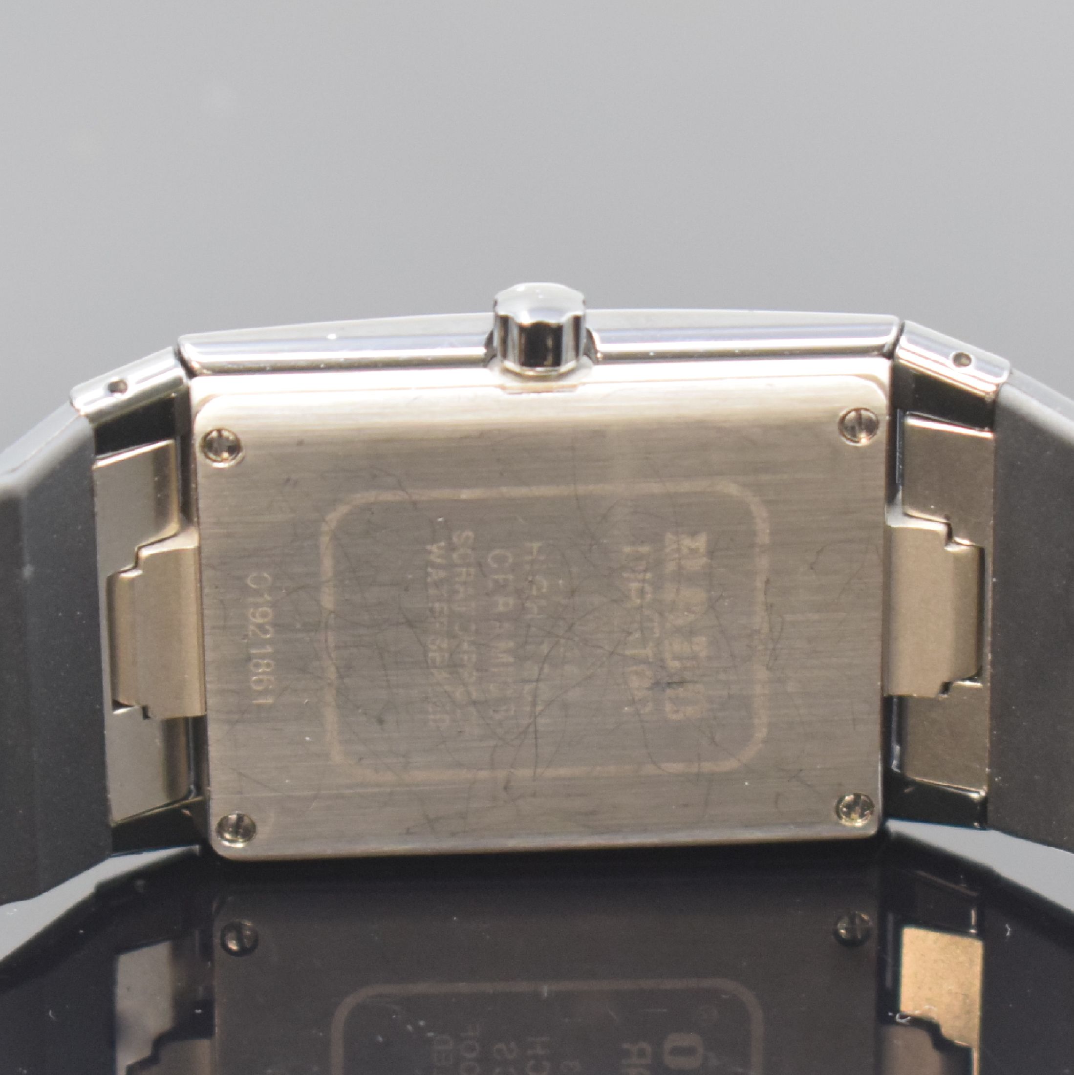 Detail e: RADO Diastar Herrenarmbanduhr mit Multifunktionsanzeige, Schweiz verk. lt. beil. Pap. 07/1996, quarz, Ref. 193.0324.3, Keramikgeh., 4-fach verschr. ...