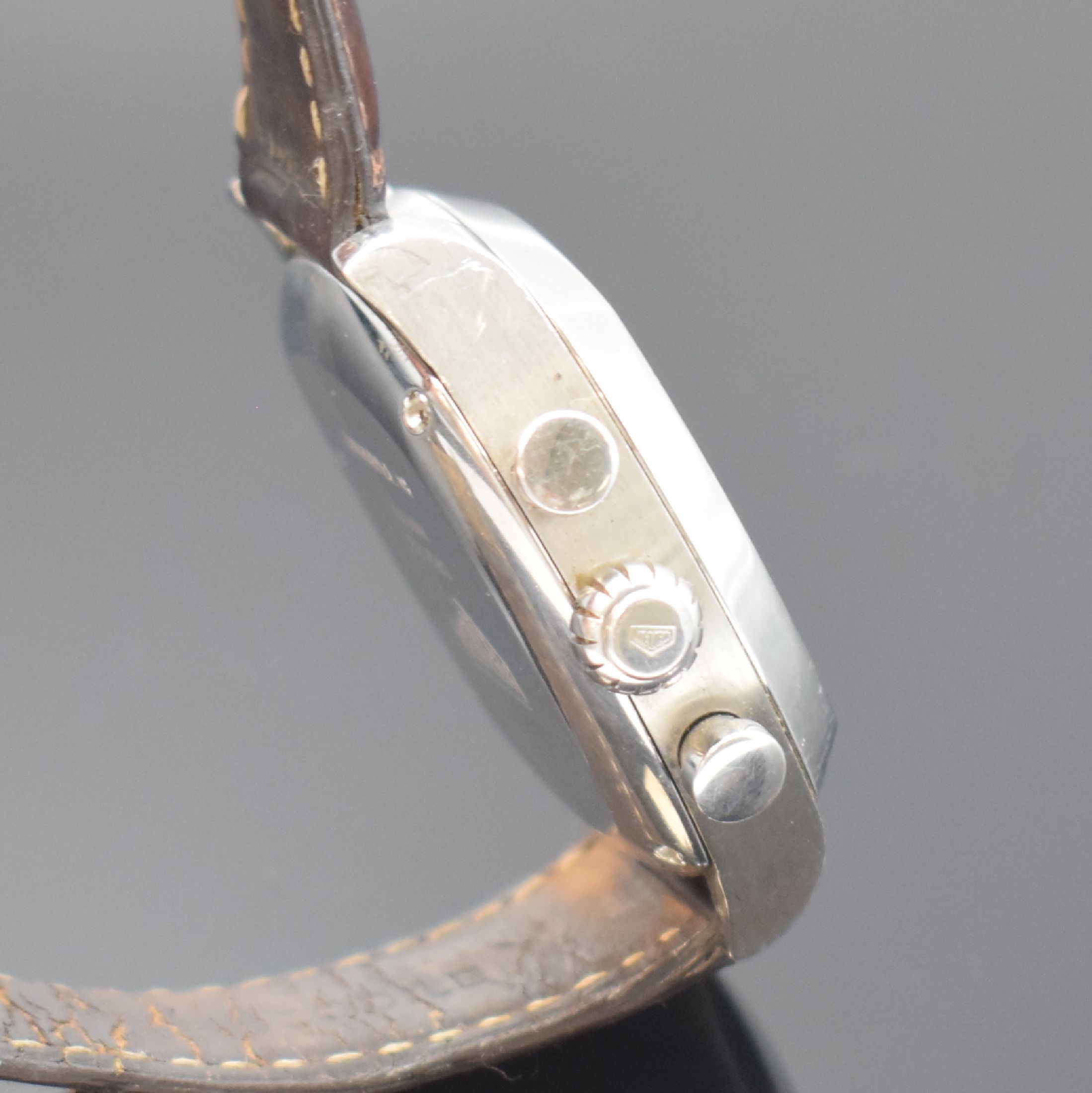 Detail c: HEUER Monza Herrenarmbanduhr mit Chronograph Referenz CR2110, Schweiz um 2000, Automatik, 2-teil. Edelstahlgeh., Boden 4-fach verschr., orig. ...