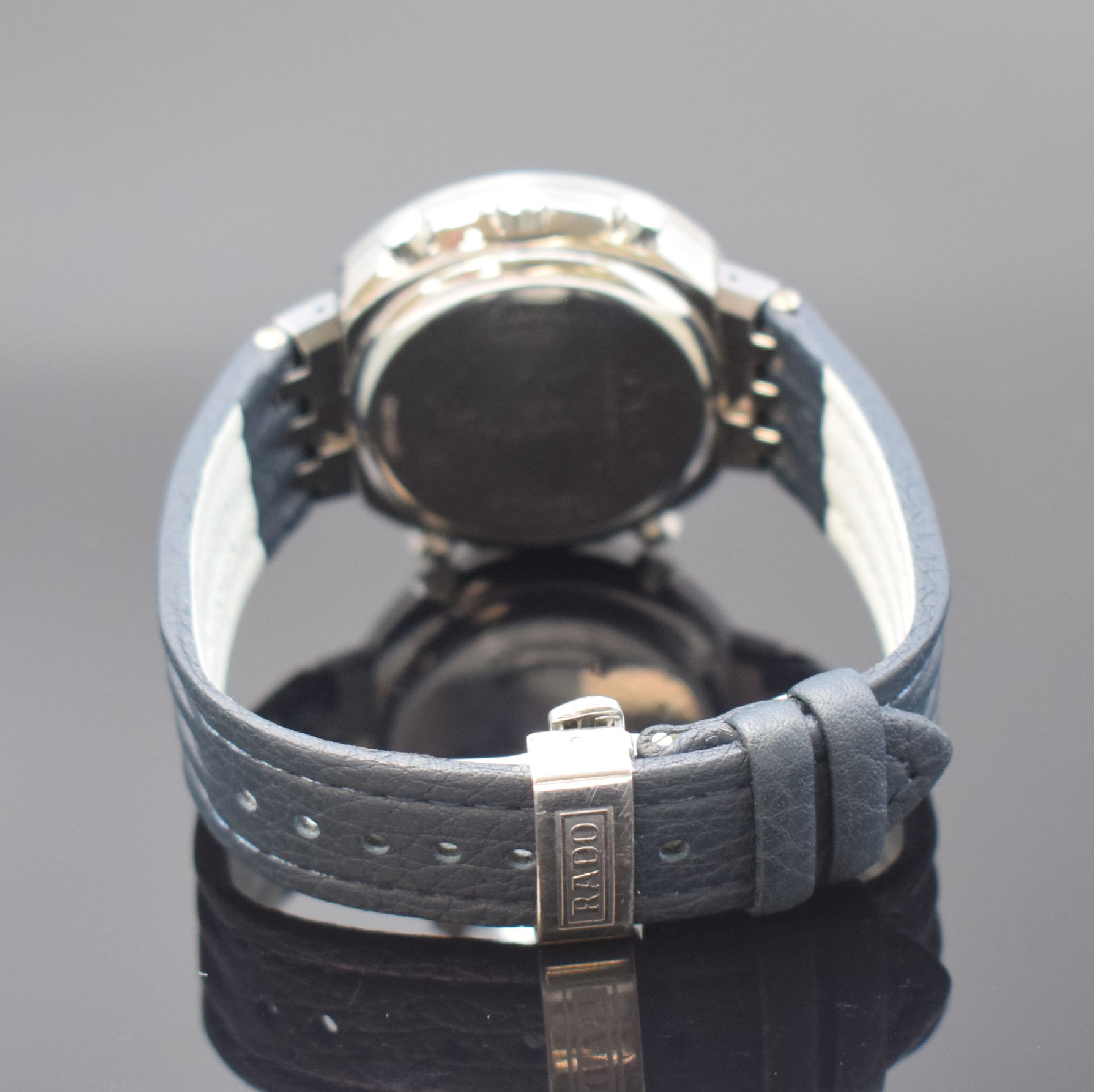 Detail b: RADO Diastar Herrenarmbanduhr mit digitaler Anzeige, Schweiz 1990er Jahre, Ref. 539.0444.3, quarz, Edelstahlgeh. inkl. orig. Lederband m. dopp. ...