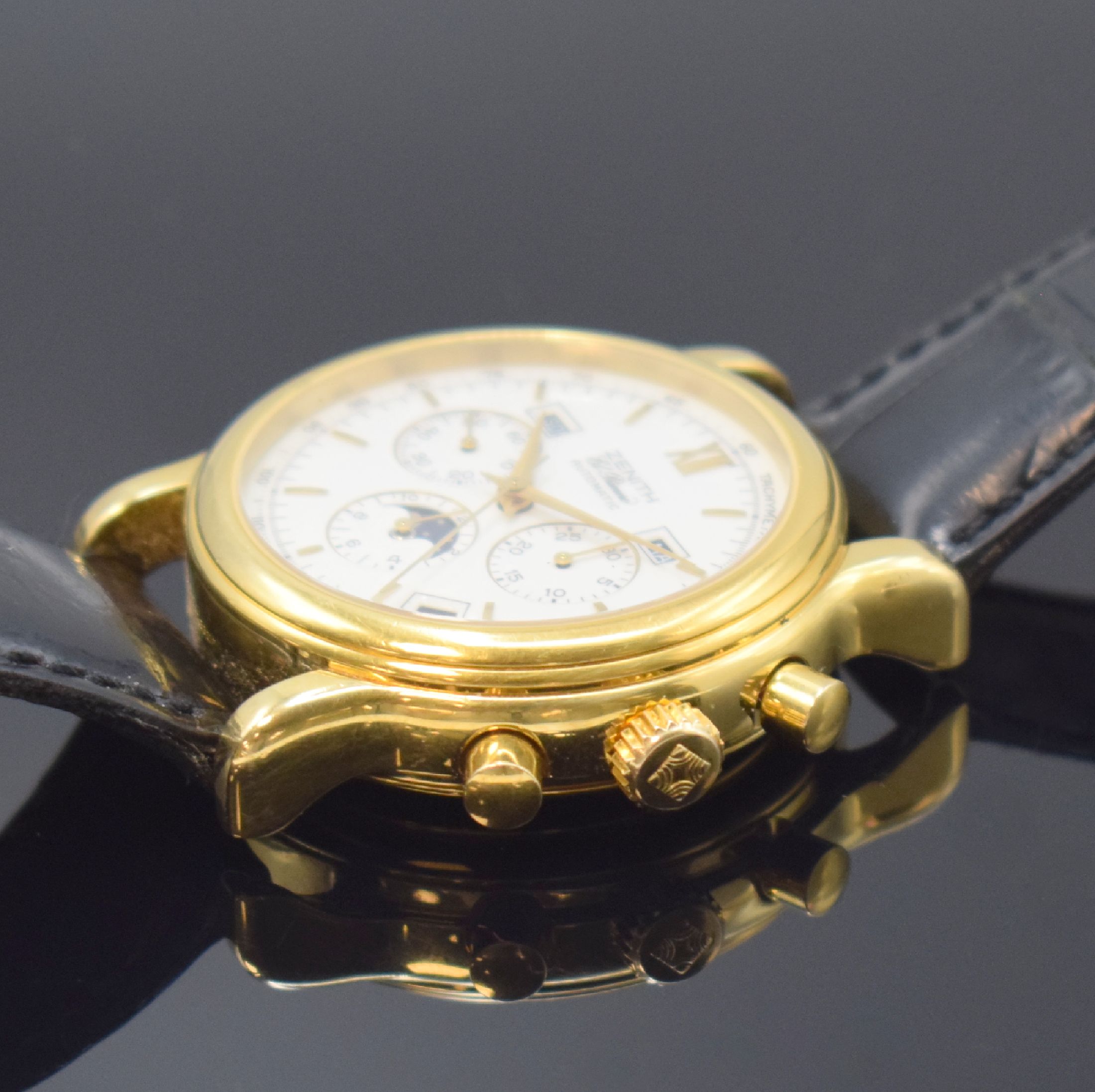 Detail c: ZENITH El Primero Schaltradchronograph mit Vollkalenderanzeige inklusive Mondphase Referenz 20-0230.410, Schweiz um 1993, Automatik, verg. Geh. inkl. ...