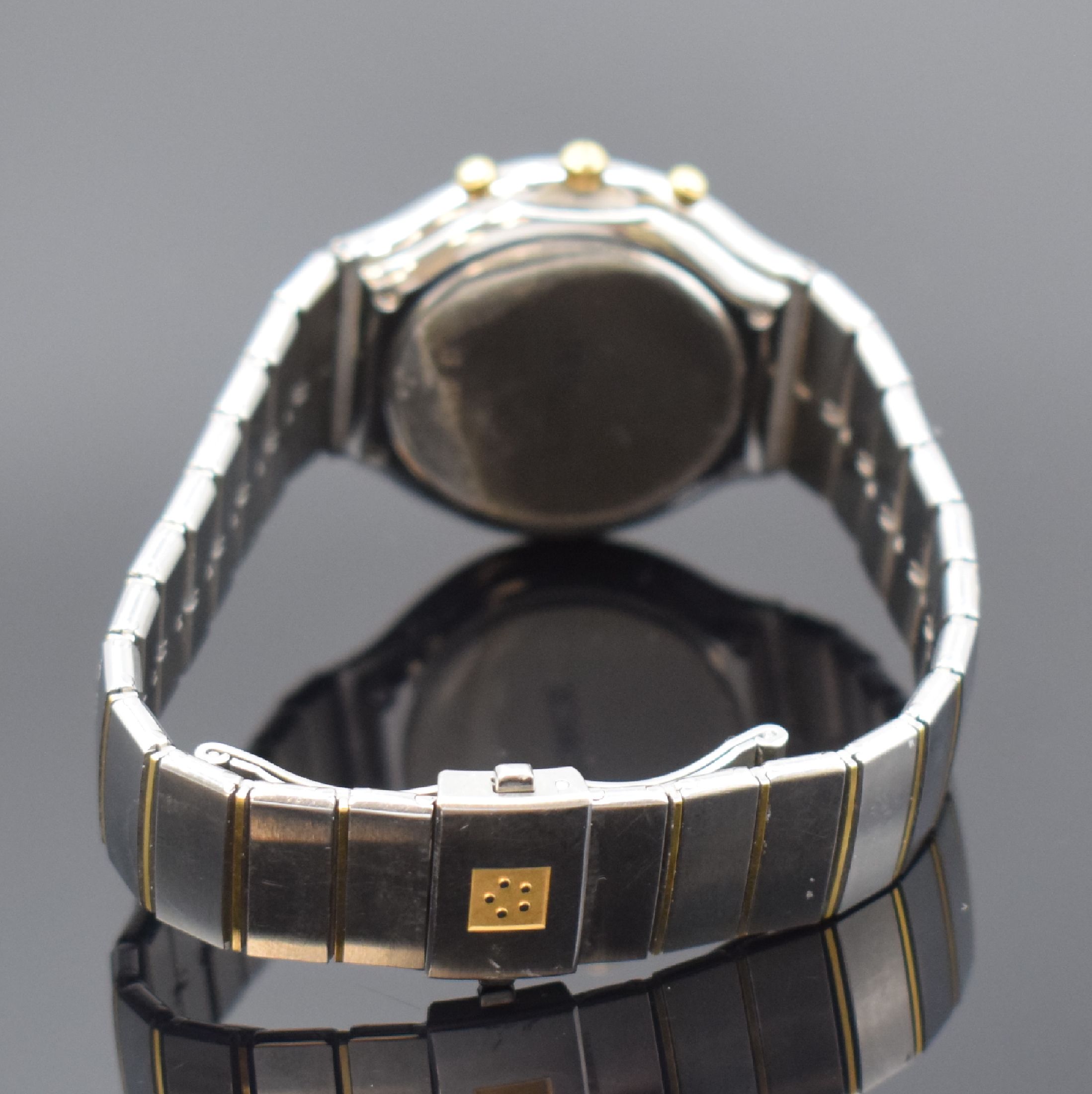 Detail b: ETERNA Herrenchronograph Airforce in Stahl/Gold, quarz, Ref. 850.4334.42 S, orig. Gliederband m. dopp. Faltschl., Boden 4 -fach verschr., weißes ...