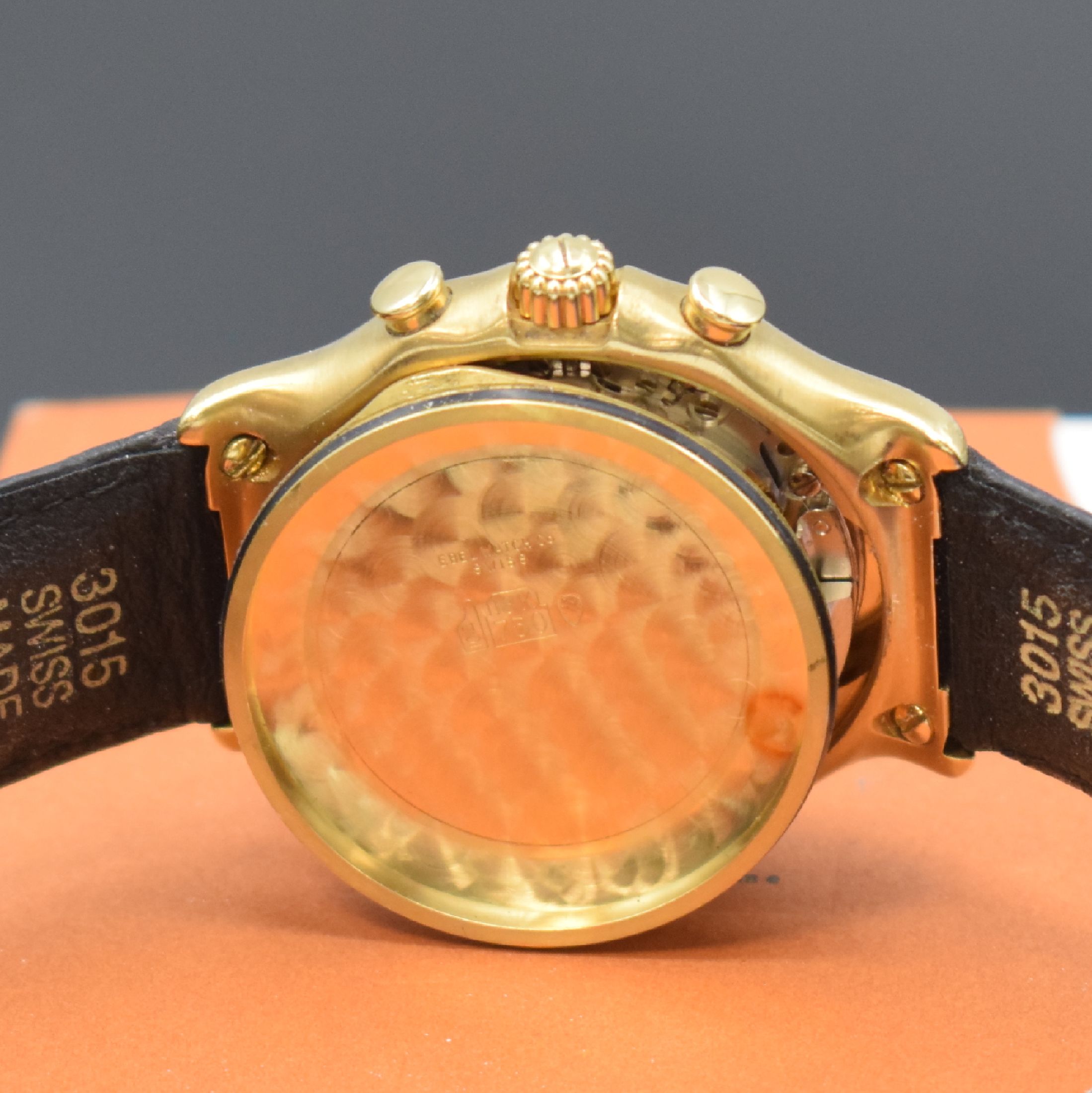 Detail f: EBEL Automatic Chronograph Referenz 8134901 in GG 750/000, Schweiz lt. orig. Papier verk. 2000, Automatik, gedr. Geh., schwarzes Zifferbl., aufges. ...