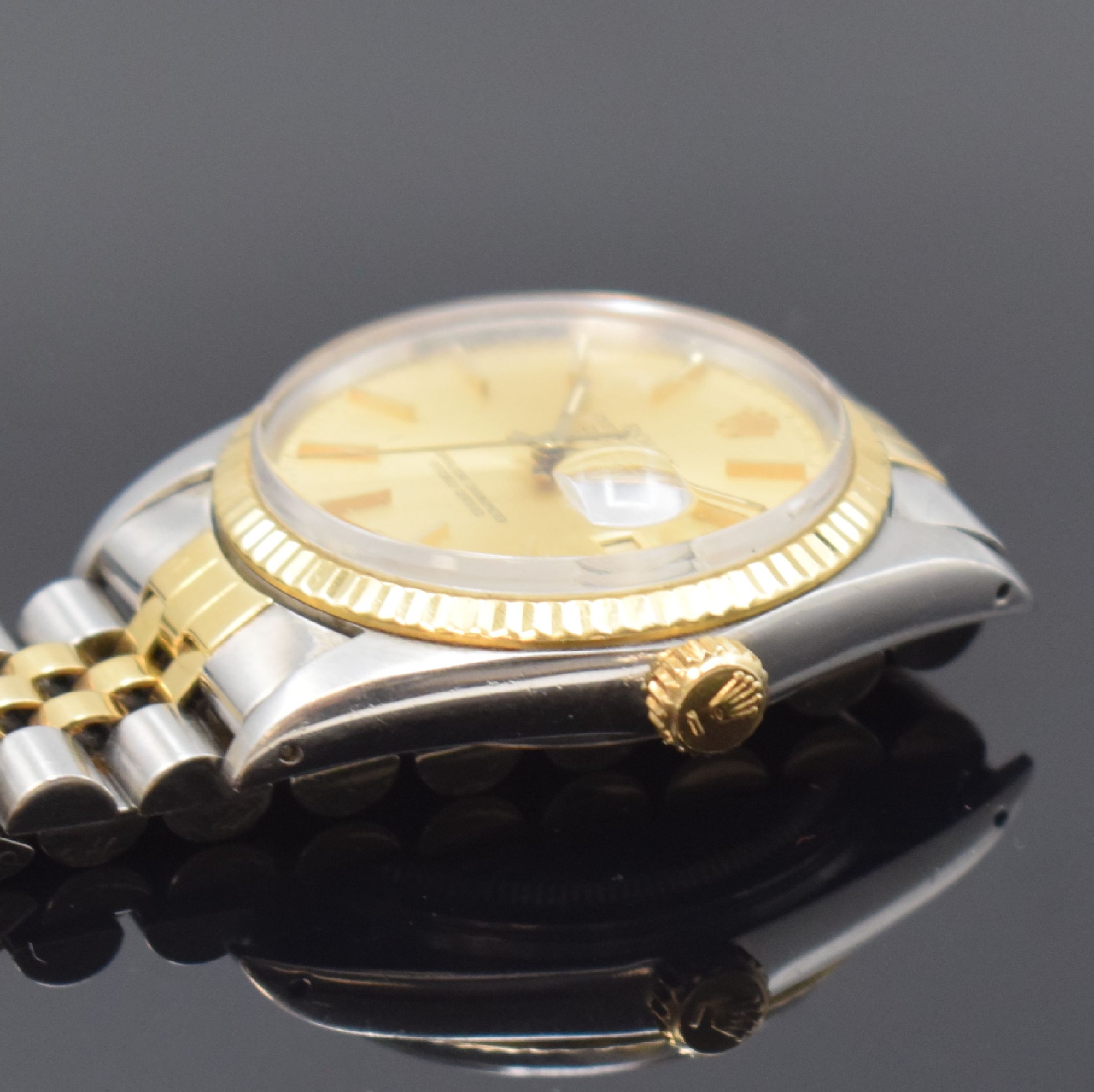 Detail c: ROLEX Datejust Referenz 16013 Herrenarmbanduhr in Stahl/Gold, Schweiz um 1984, Automatik, verschr. Oystergeh., Jubileeband Ref. 62523H.18, ...
