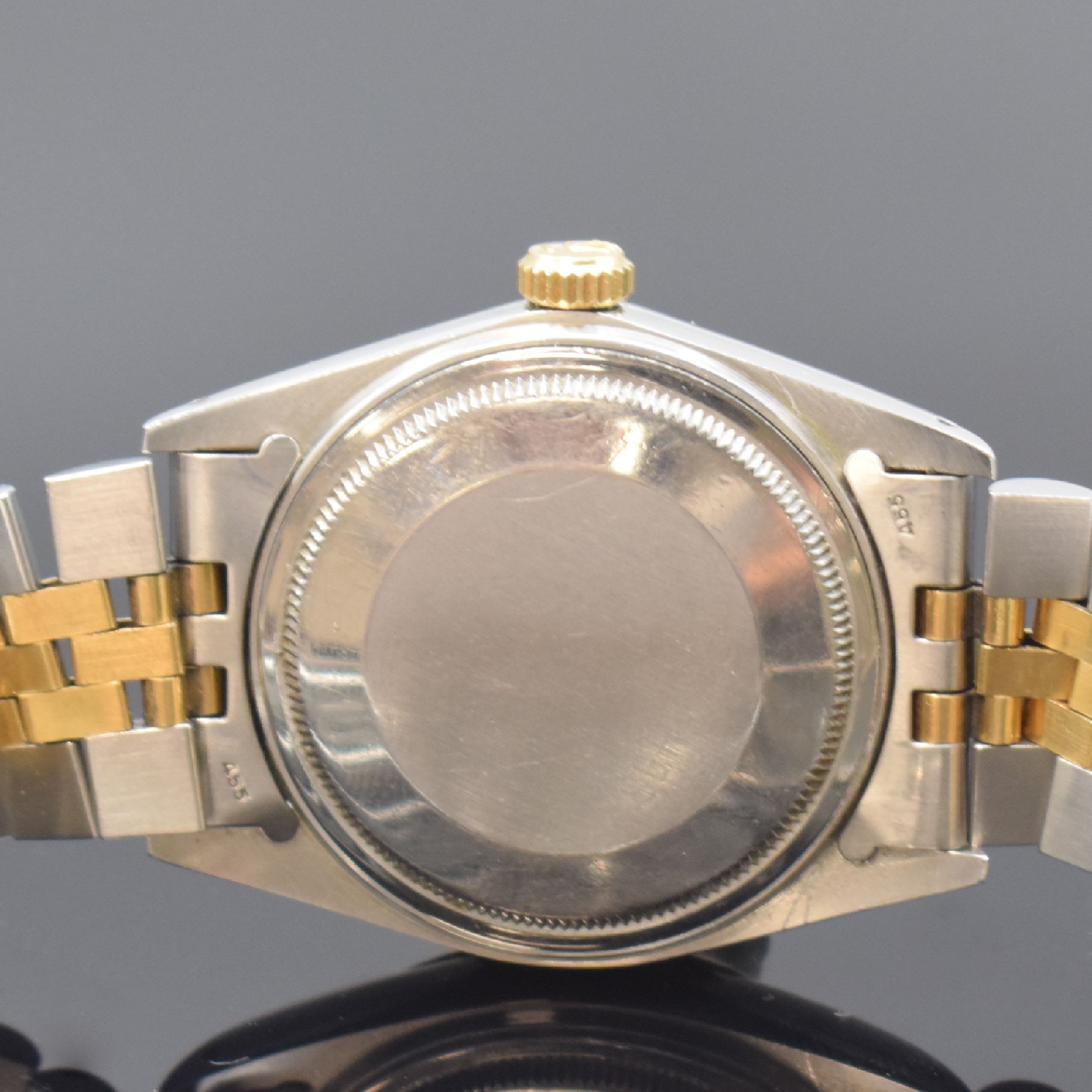 Detail e: ROLEX Datejust Referenz 16013 Herrenarmbanduhr in Stahl/Gold, Schweiz um 1984, Automatik, verschr. Oystergeh., Jubileeband Ref. 62523H.18, ...