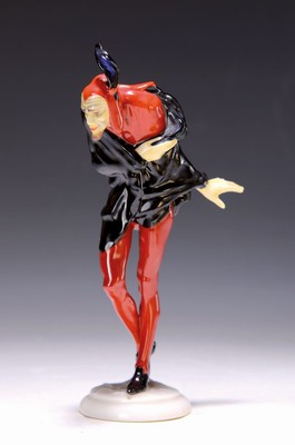 Porcelain figure Mephisto, Hutschenreuther, 2nd half of the 20th century, designed by KarlTutter, porcelain, colorfully decorated, Mephisto bowing, ...