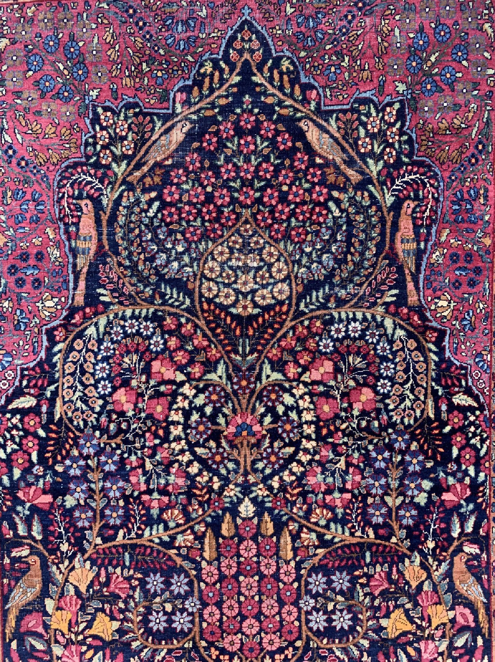 Detail c: Kerman Lawar antik, Persien, um 1900, Wolleauf Baumwolle, ca. 217 x 135 cm, EHZ: 3