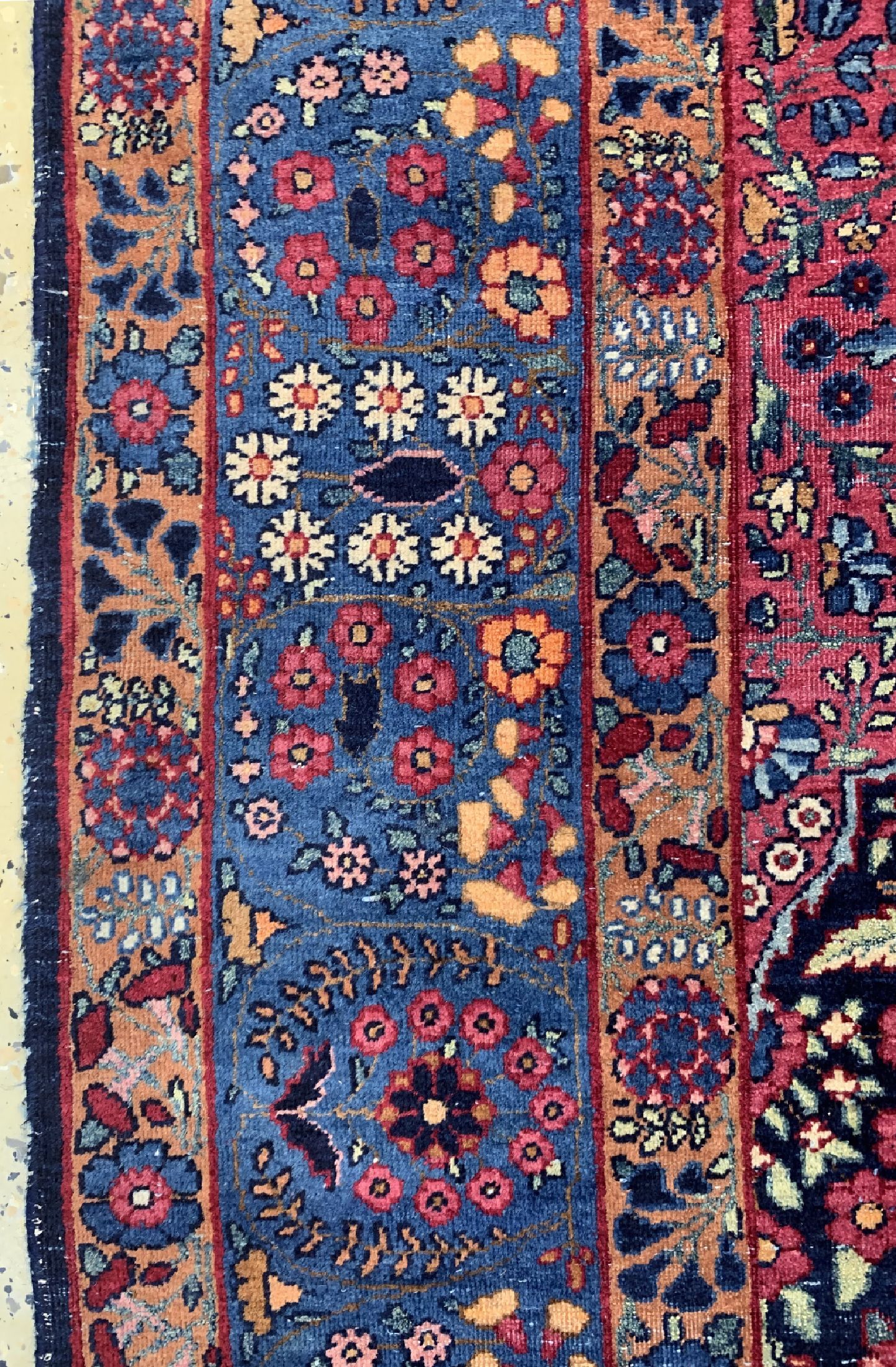Detail d: Kerman Lawar antik, Persien, um 1900, Wolleauf Baumwolle, ca. 217 x 135 cm, EHZ: 3