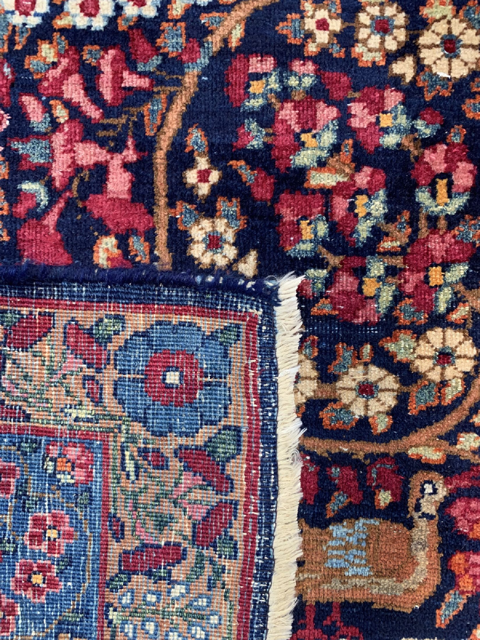 Detail e: Kerman Lawar antik, Persien, um 1900, Wolleauf Baumwolle, ca. 217 x 135 cm, EHZ: 3