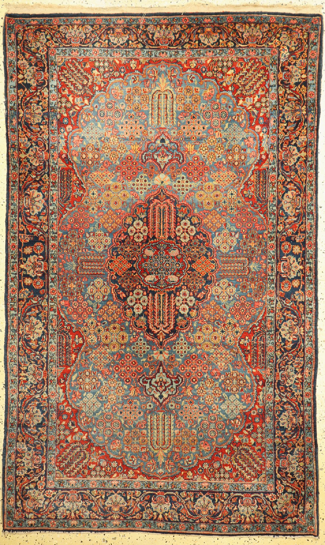 Yazd Kork alt, Persien, um 1920, Korkwolle auf Baumwolle, ca. 220 x 130 cm, gereinigt, EHZ: 2