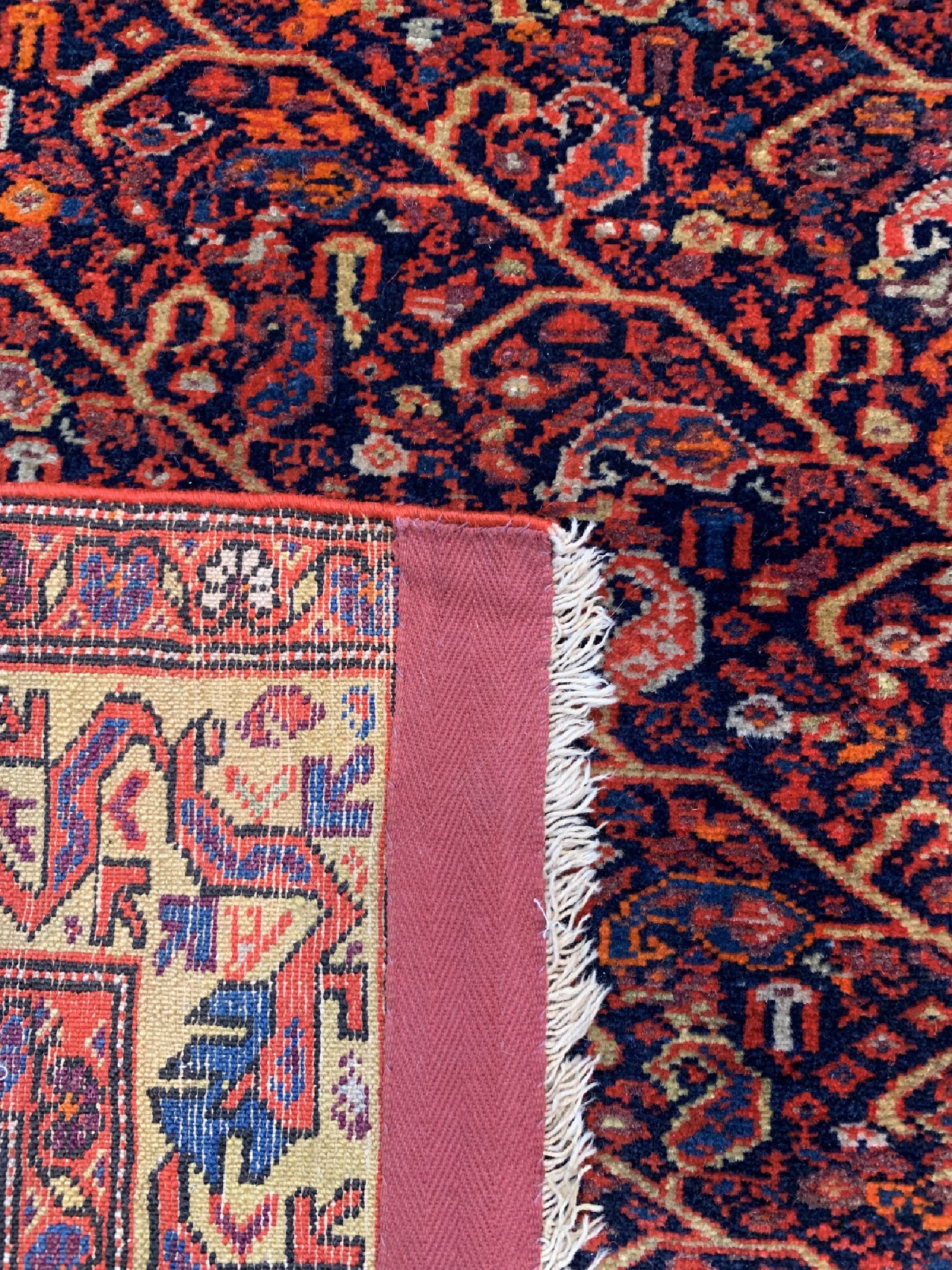 Detail d: Antiker Malayer fein, Persien, um 1900, Wolle auf Baumwolle, ca. 196 x 130 cm, EHZ: 2