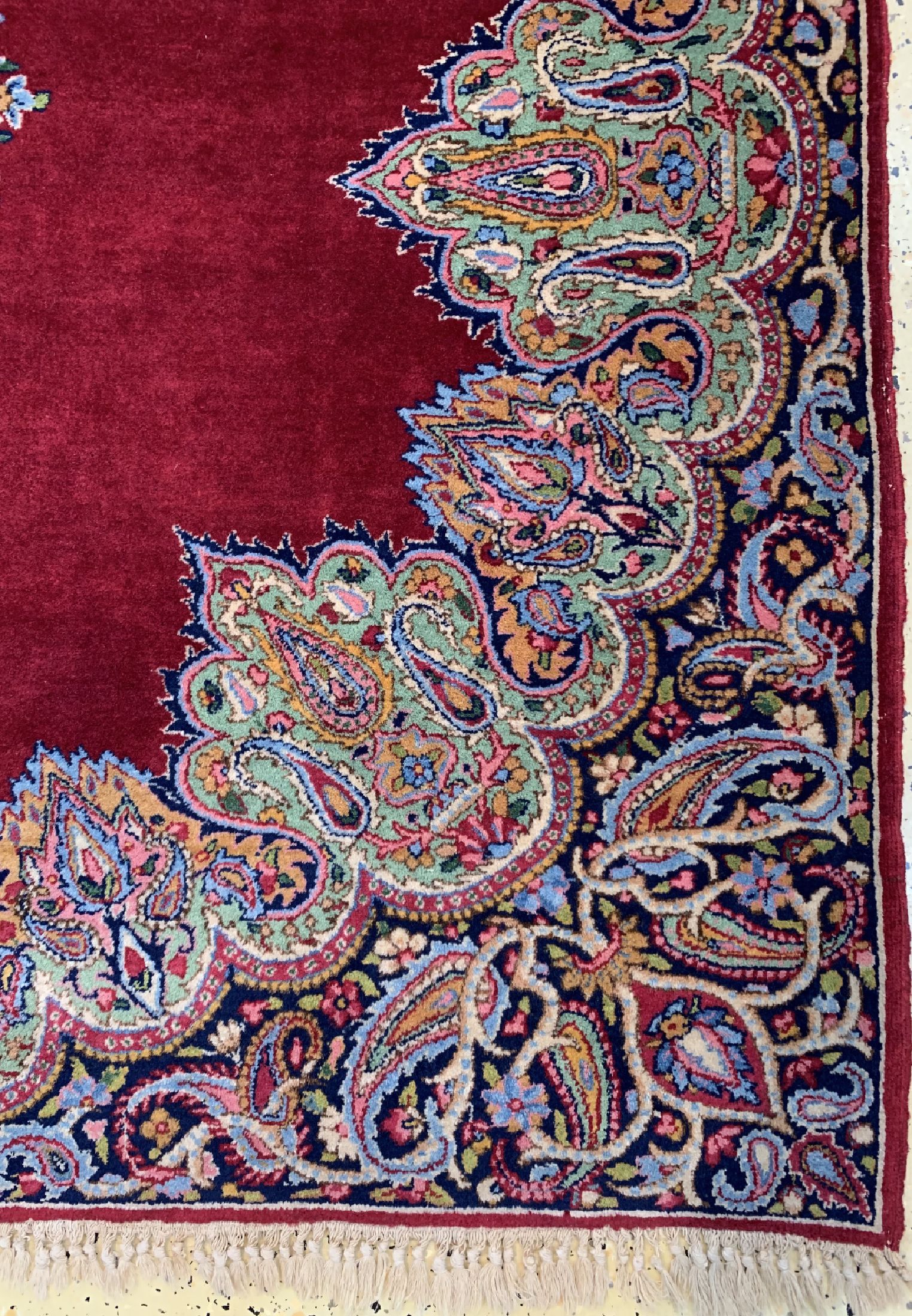 Detail a: Kerman Lawar alt, Persien, um 1940, Wolle auf Baumwolle, ca. 220 x 137 cm, EHZ: 1-2