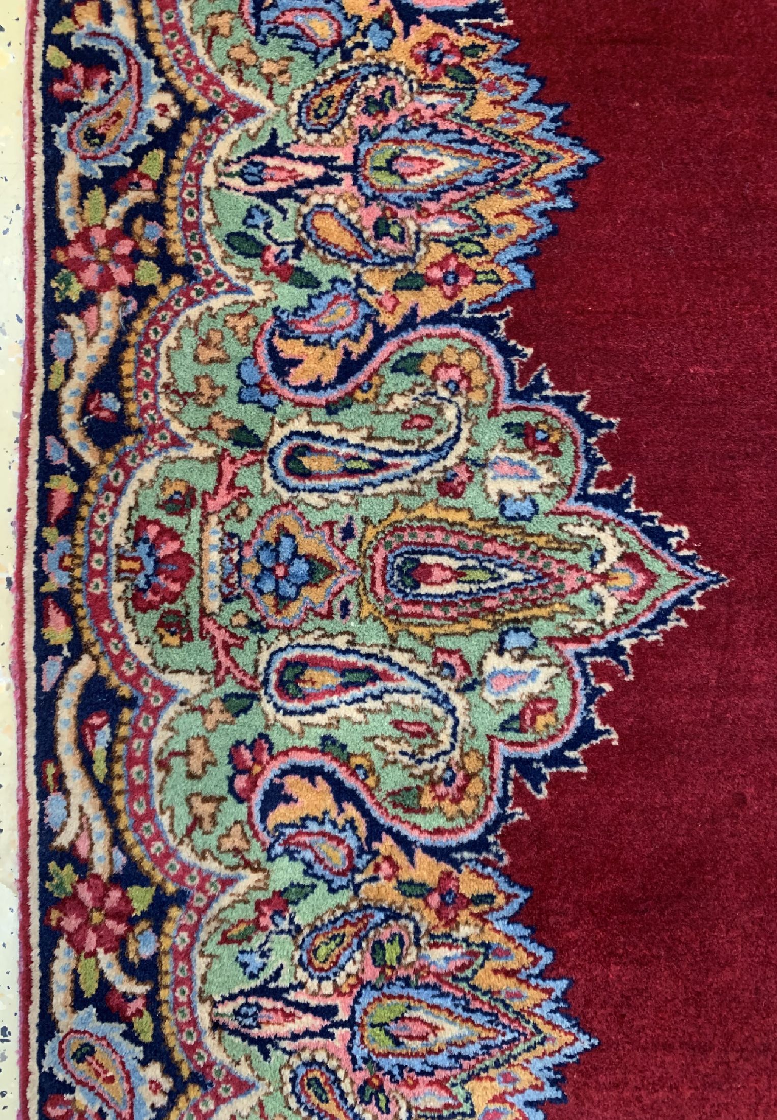 Detail c: Kerman Lawar alt, Persien, um 1940, Wolle auf Baumwolle, ca. 220 x 137 cm, EHZ: 1-2