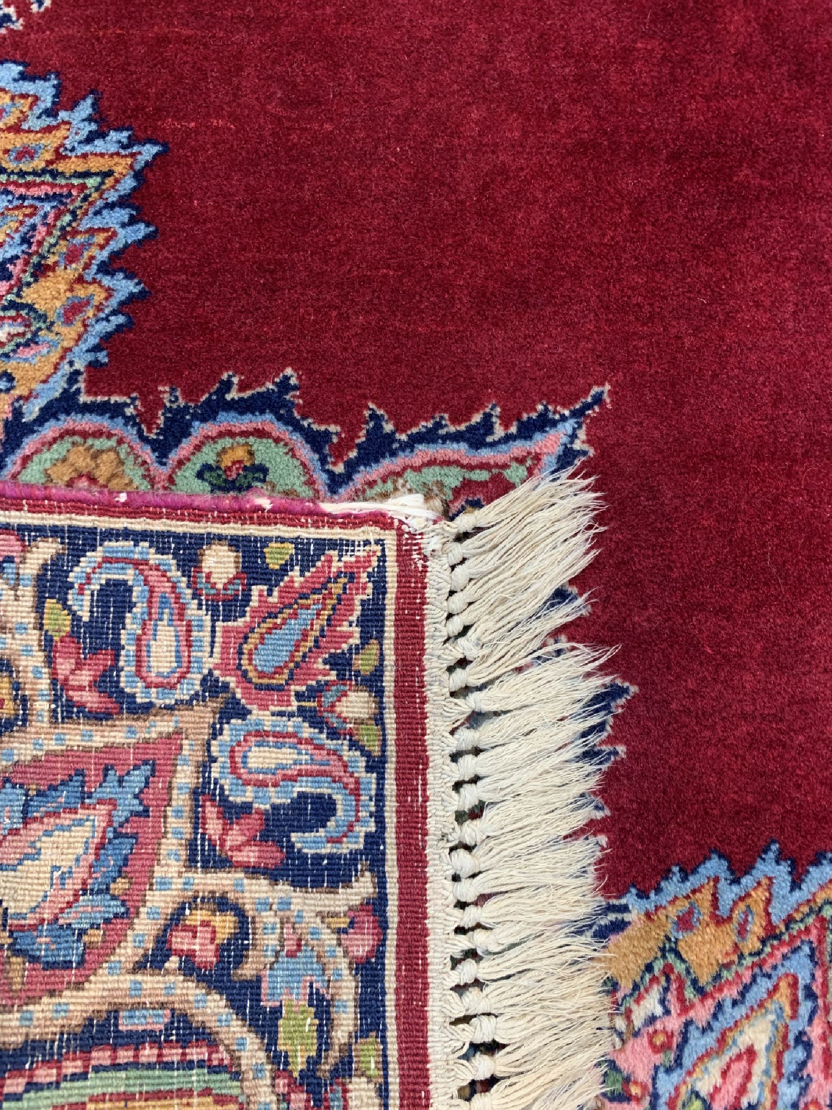 Detail d: Kerman Lawar alt, Persien, um 1940, Wolle auf Baumwolle, ca. 220 x 137 cm, EHZ: 1-2