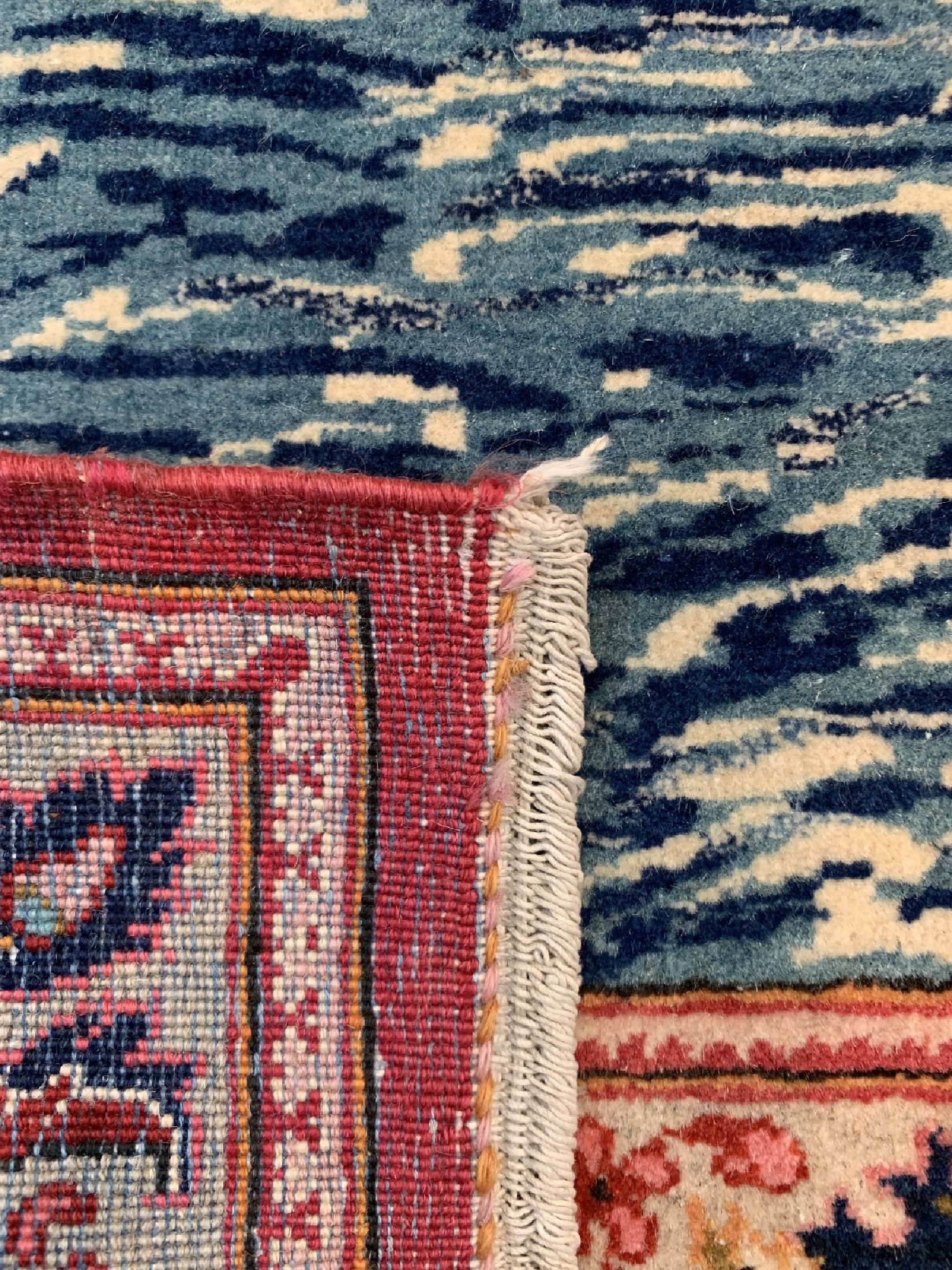 Detail e: Keschan Kork Persien, (Abbildung des Moses),um 1950, Korkwolle auf Baumwolle, ca. 214 x 135 cm, EHZ: 1-2