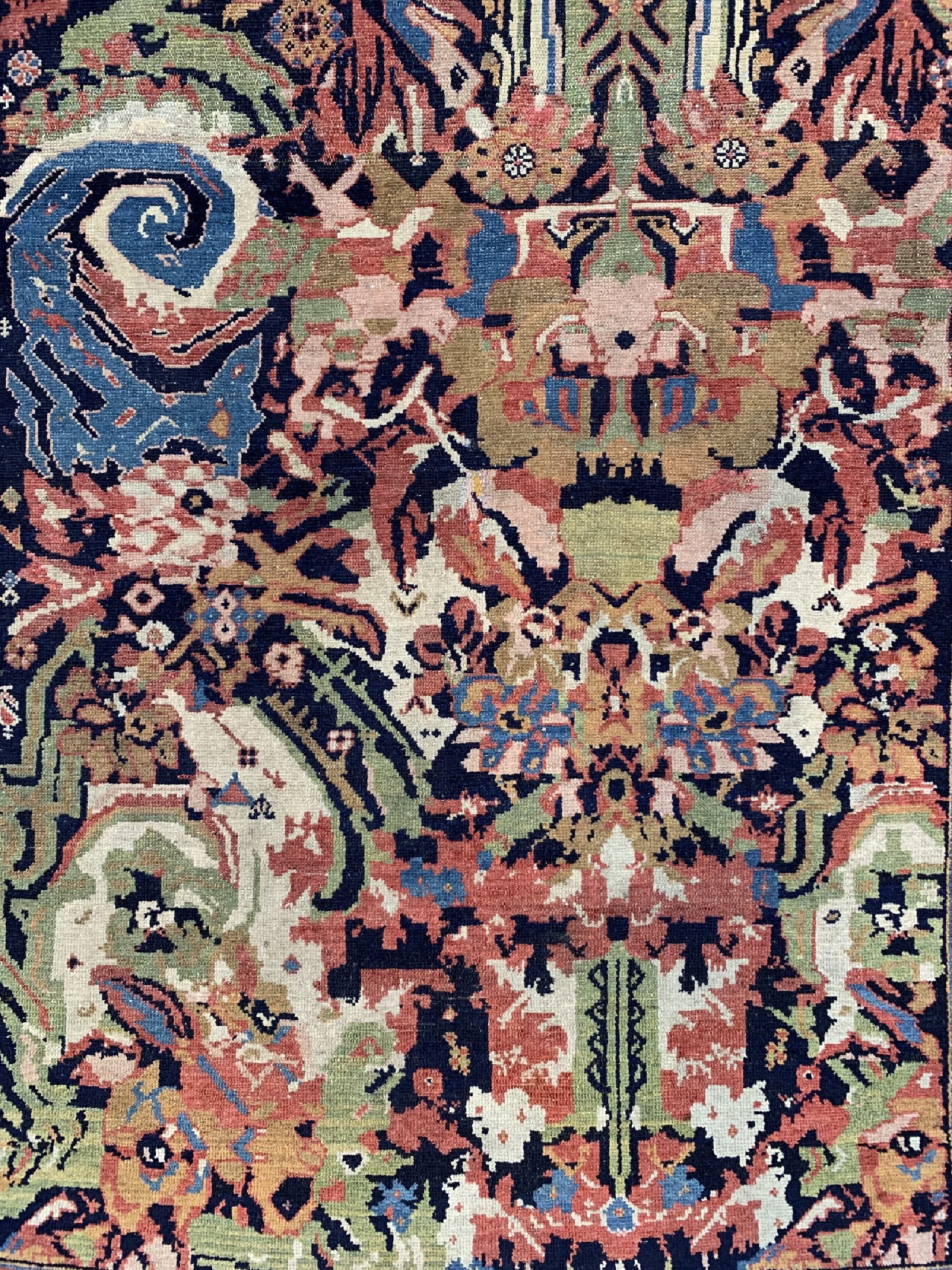 Detail b: Antiker Malayer, Persien, um 1900, Wolle auf Baumwolle, ca. 191 x 126 cm, EHZ: 2, (gleichmässig dünn)