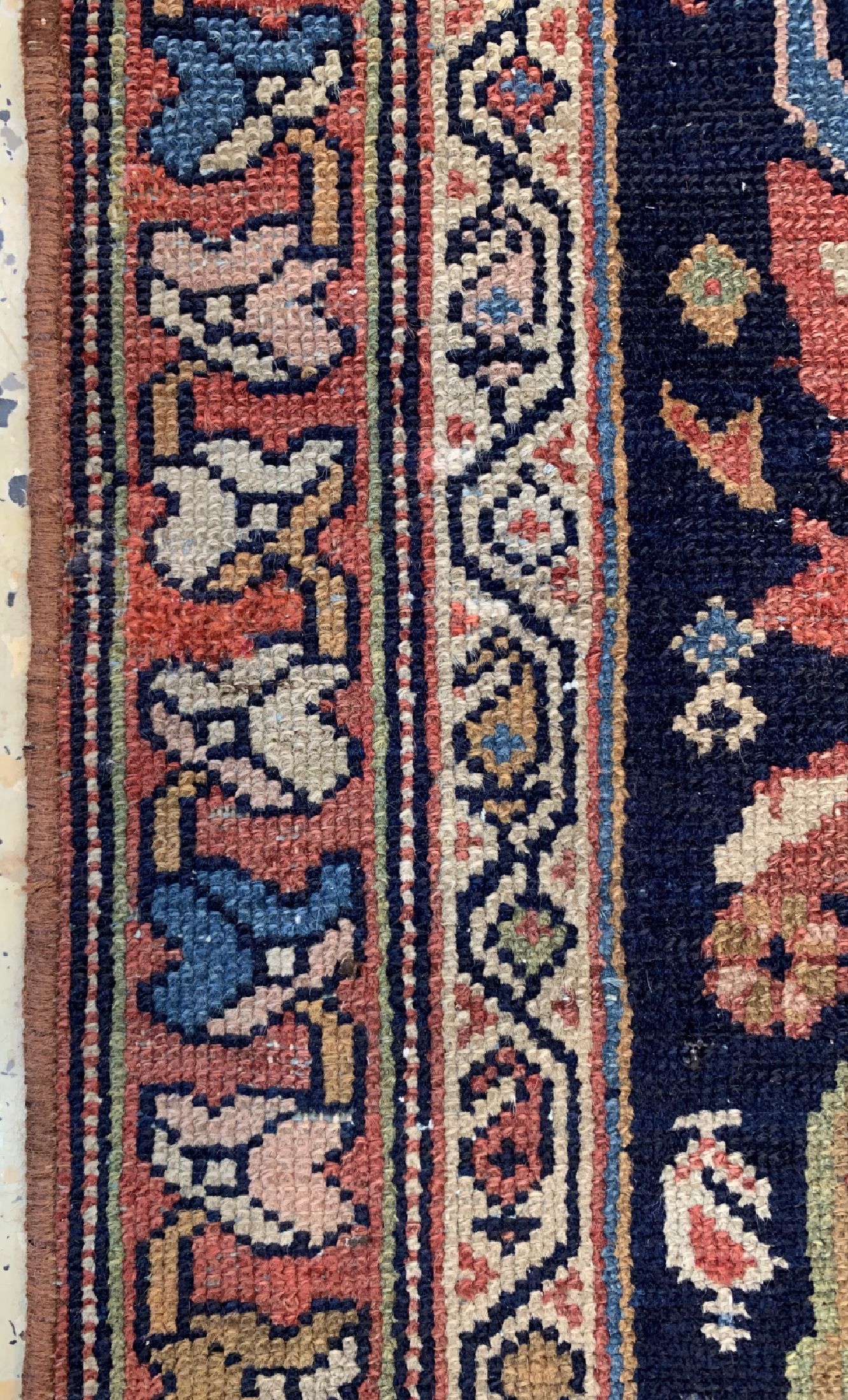 Detail c: Antiker Malayer, Persien, um 1900, Wolle auf Baumwolle, ca. 191 x 126 cm, EHZ: 2, (gleichmässig dünn)