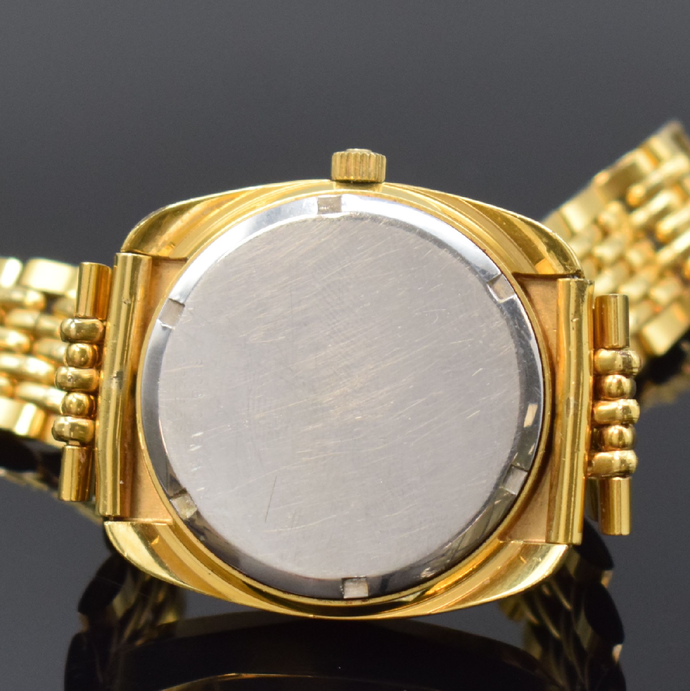 Detail c: CERTINA Certronic Chronometer vergoldete Stimmgabel-Armbanduhr, Schweiz um 1970, Tonneau-Geh., verschr. Stahlboden, Mineralglas, neutr. ...