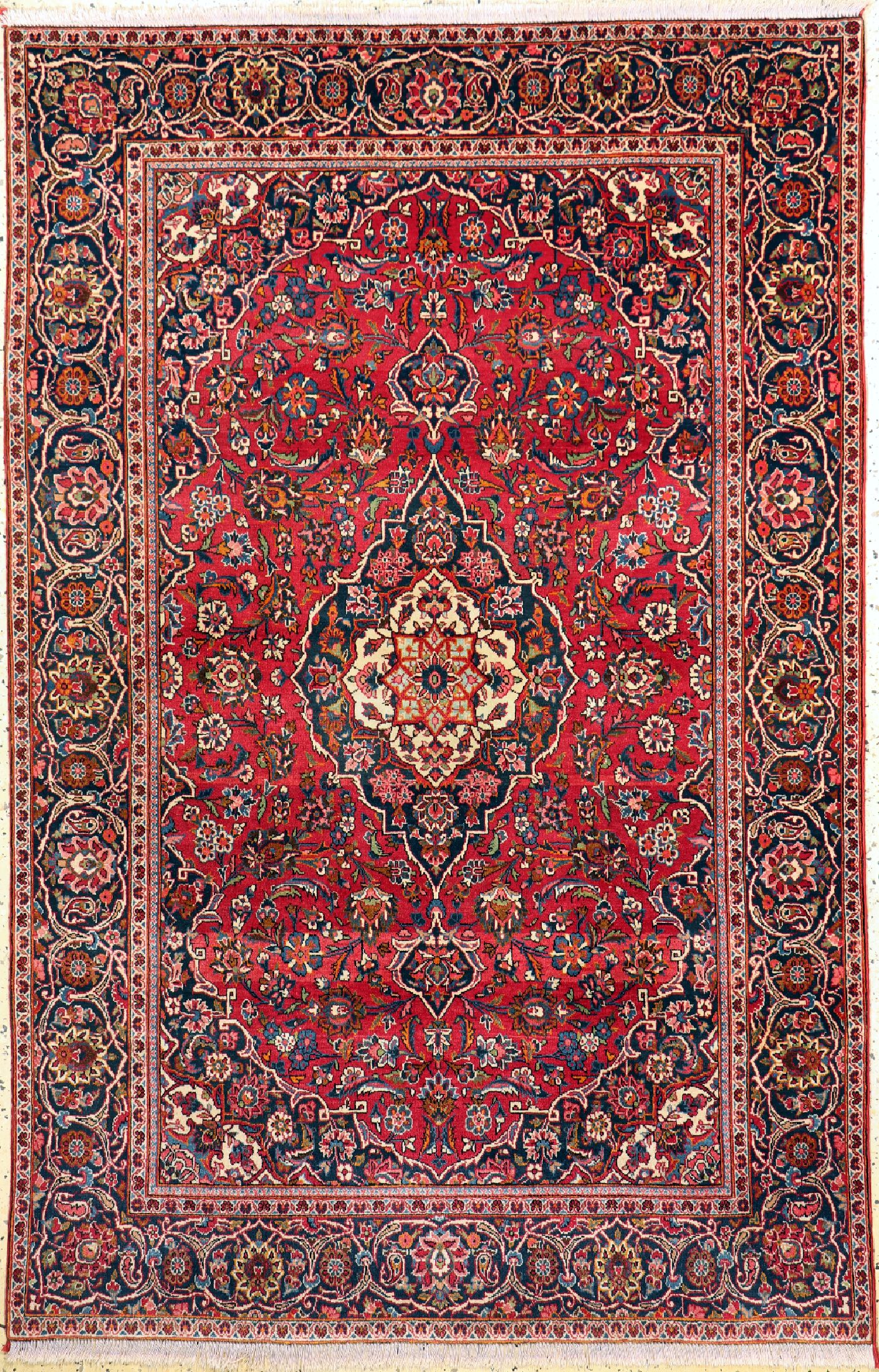 Keschan alt, Persien, um 1950, Wolle auf Baumwolle, ca. 197 x 130 cm, gereinigt, EHZ: 2
