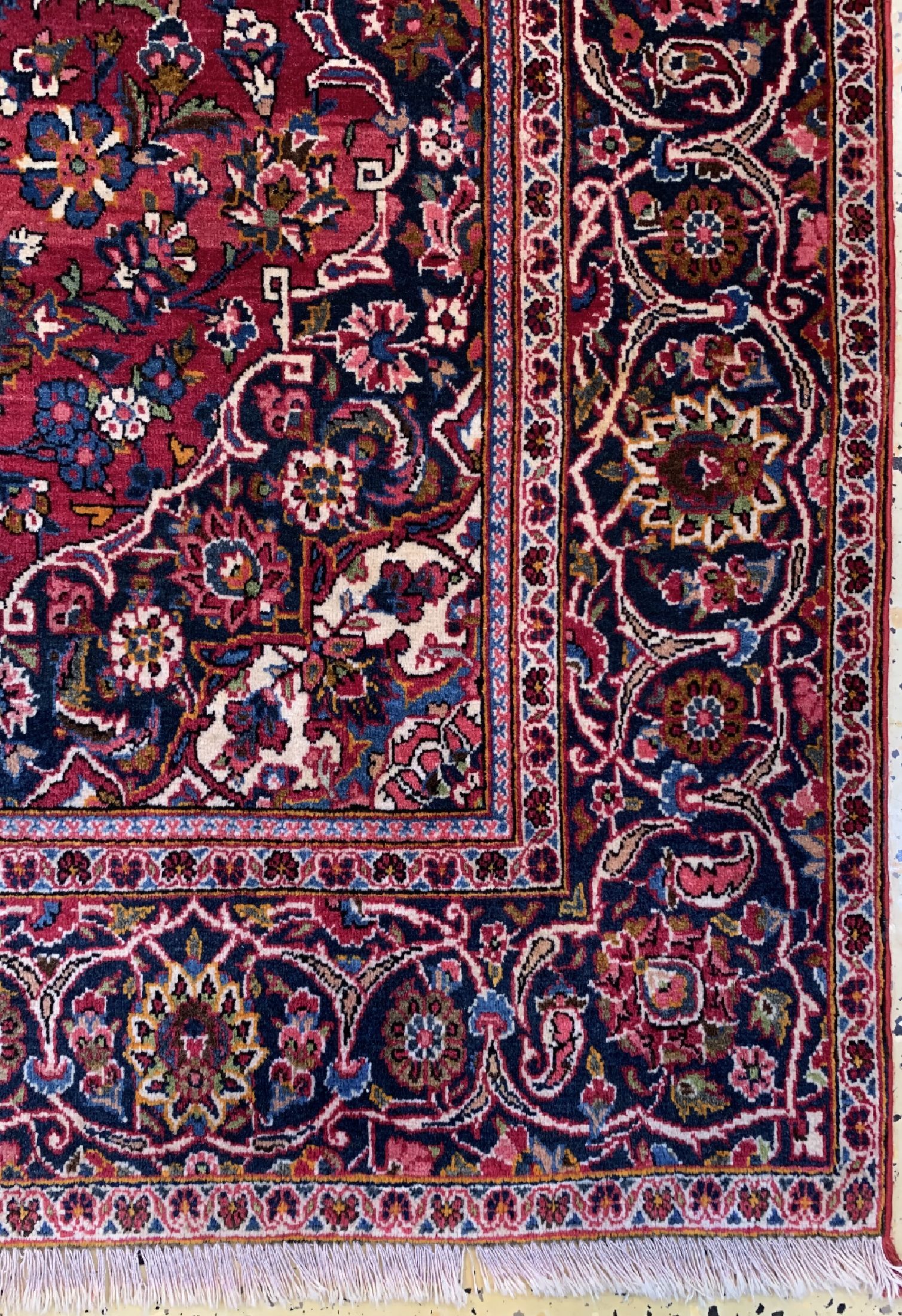 Detail a: Keschan alt, Persien, um 1950, Wolle auf Baumwolle, ca. 197 x 130 cm, gereinigt, EHZ: 2