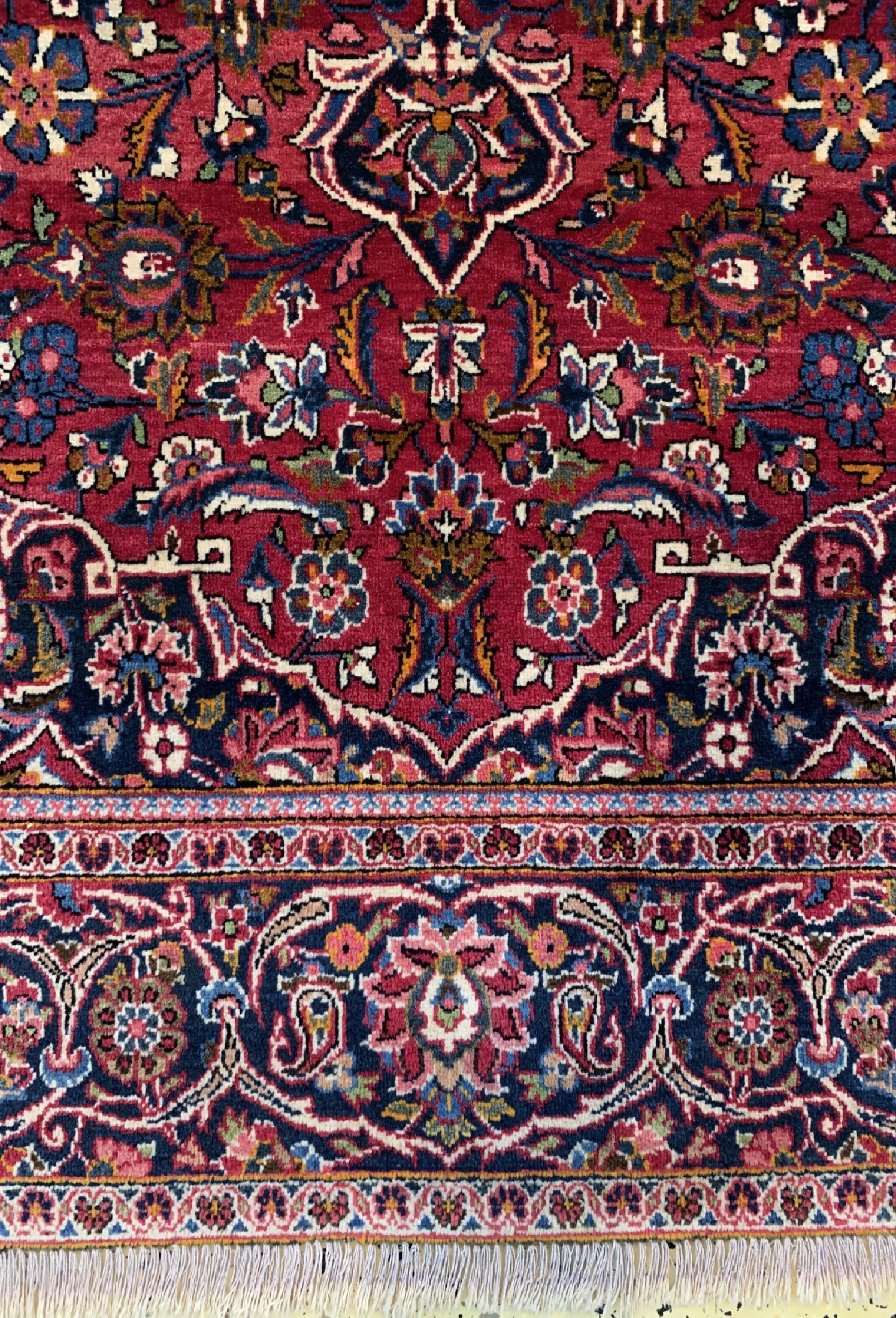 Detail b: Keschan alt, Persien, um 1950, Wolle auf Baumwolle, ca. 197 x 130 cm, gereinigt, EHZ: 2