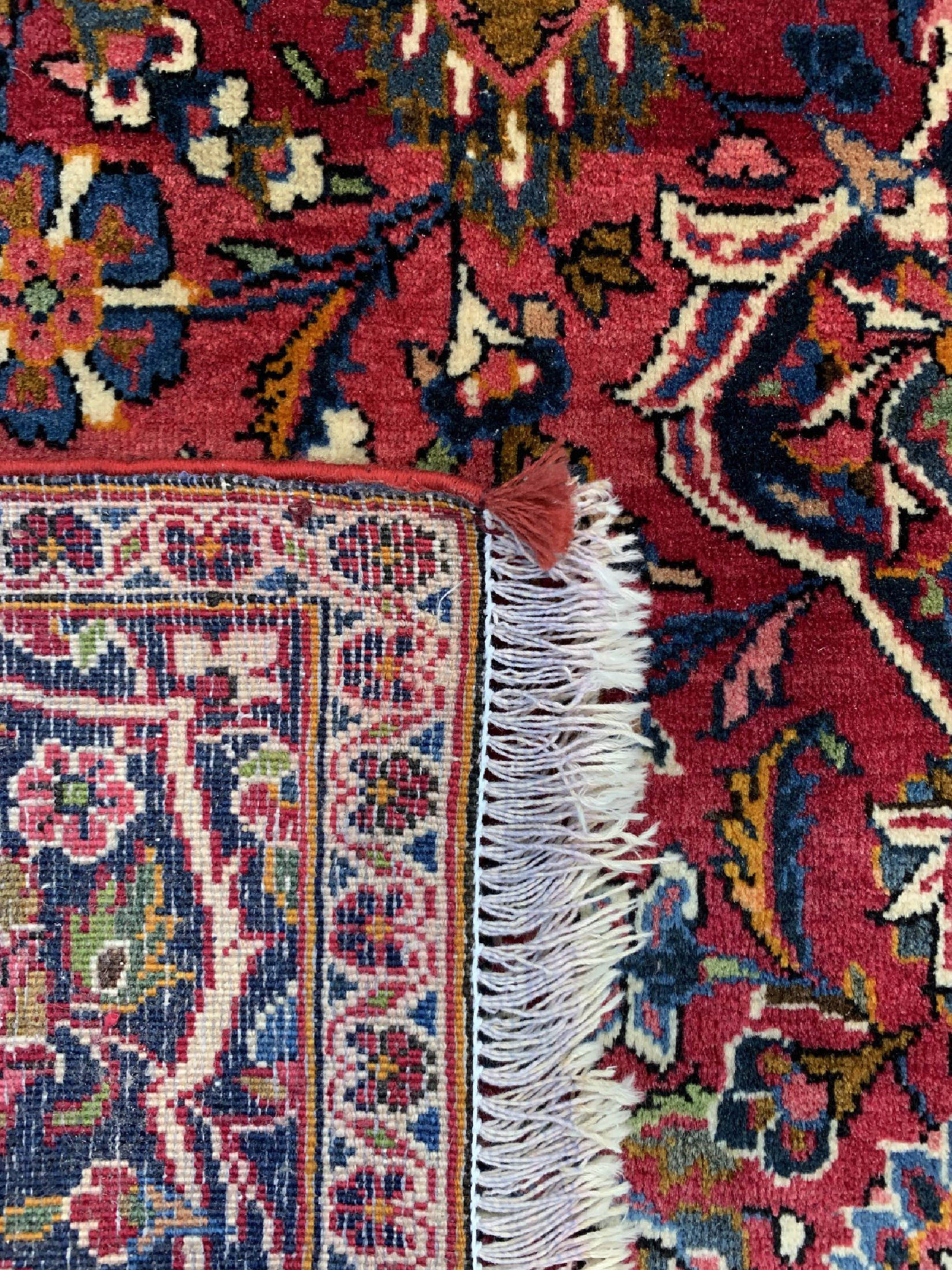 Detail d: Keschan alt, Persien, um 1950, Wolle auf Baumwolle, ca. 197 x 130 cm, gereinigt, EHZ: 2