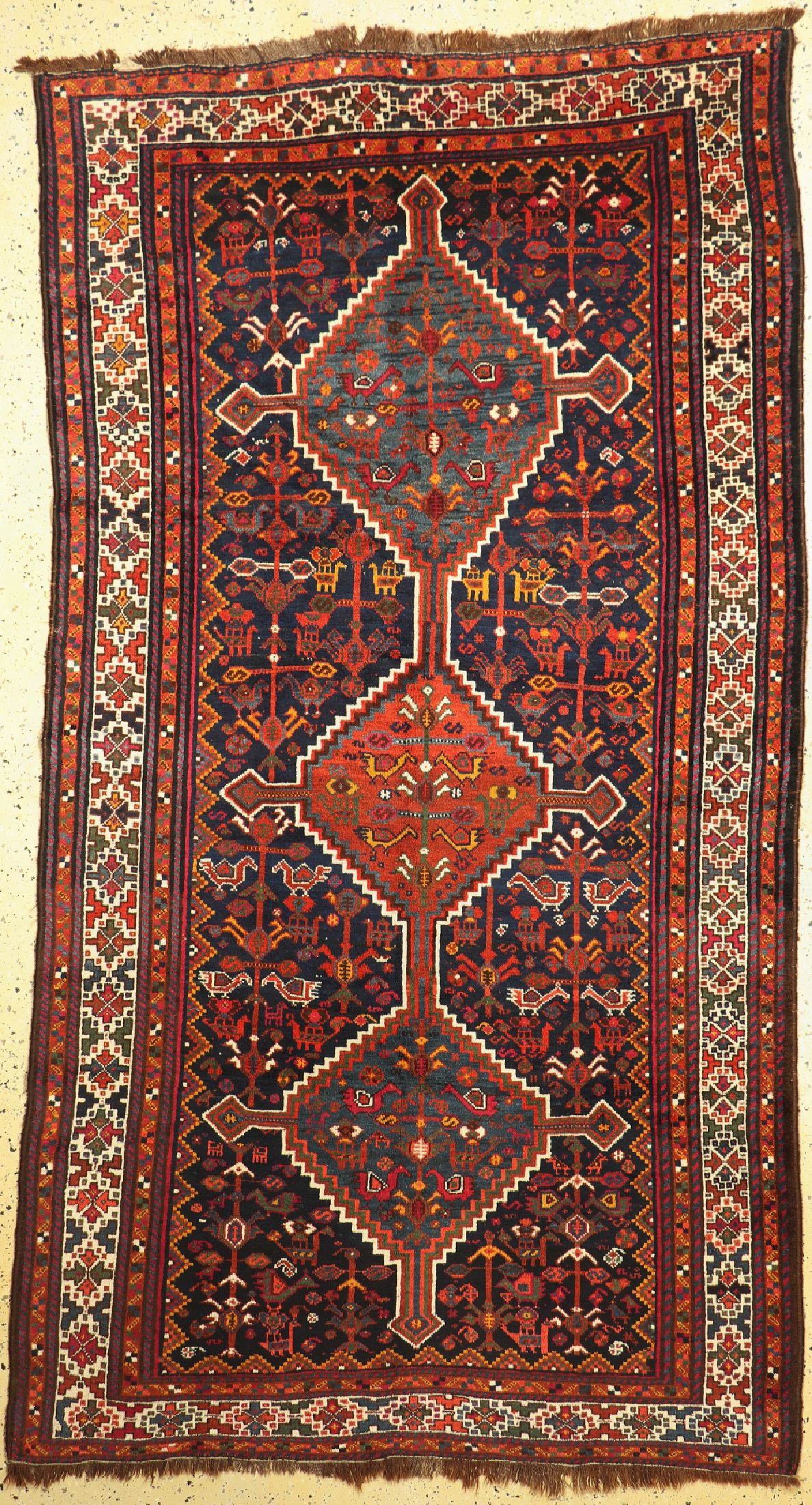 Khamseh alt, Persien, um 1930/1940, Wolle auf Wolle, ca. 280 x 160 cm, gereinigt, EHZ: 1-2