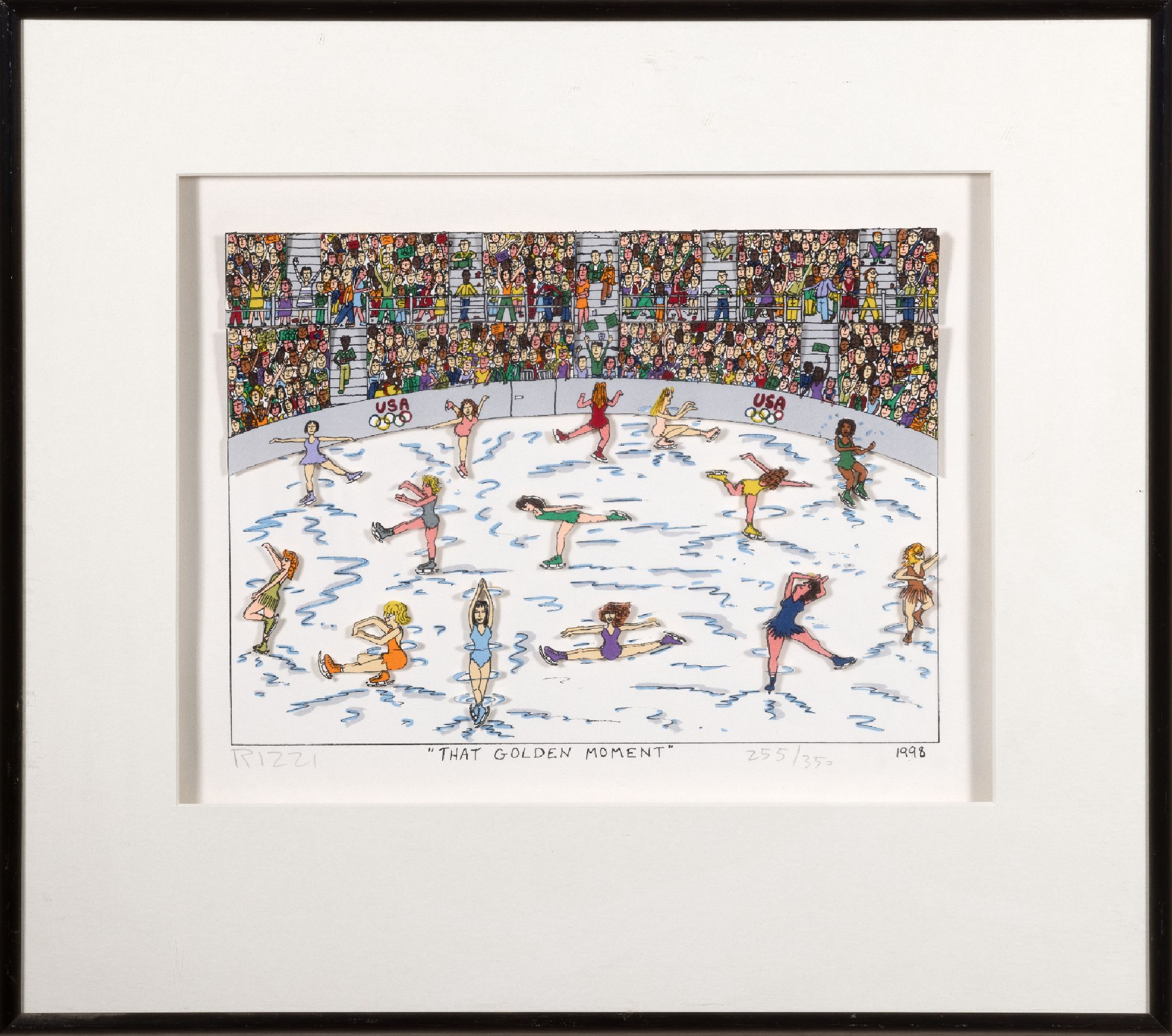 James Rizzi, 1950-2011 New York, That golden Moment, dreidimensionale Farblithographie von 1998, handsign. und num. 255/350, ca. 19x26cm, PP, u.Gl., ...