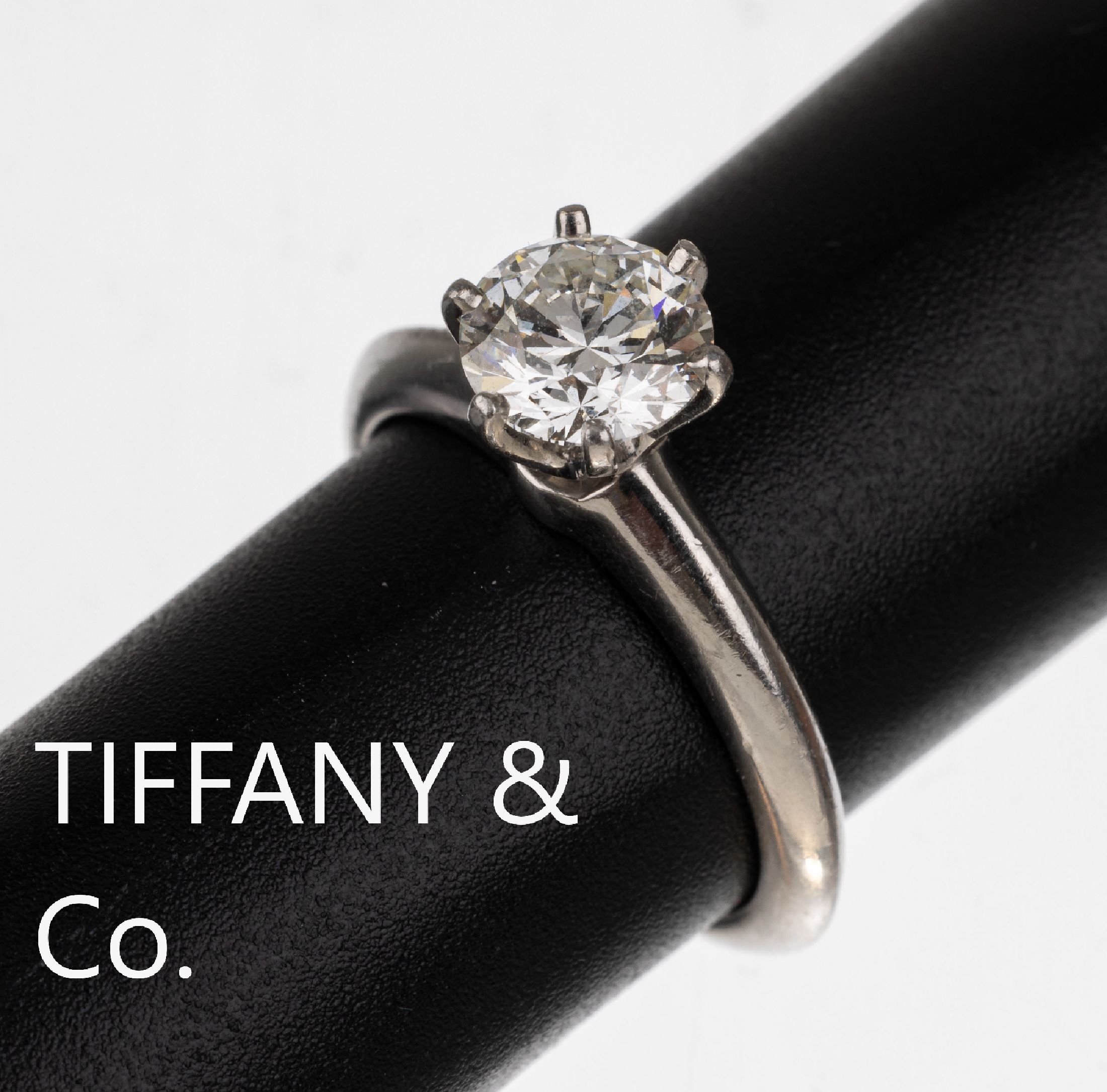 Platin TIFFANY & CO Brillant Verlobungsring, Pt 950/000, Brillant 1.16 ct Weiß/vvs, RW 52, sign. und num., Neupreis bei Tiffany ca. 19.000.- Euro