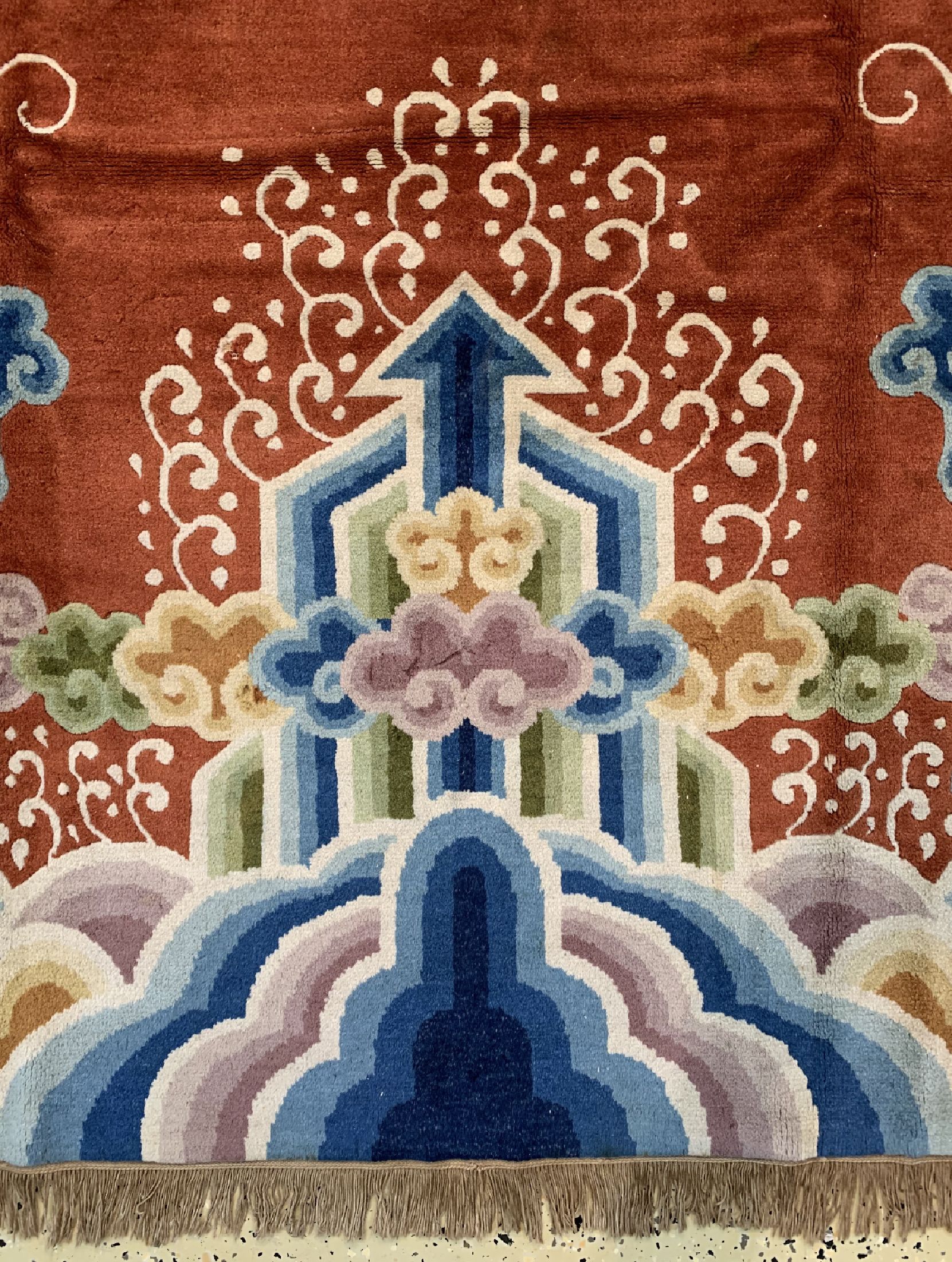 Detail a: Peking"Drachenteppich", China, um 1950/1960, Wolle auf Baumwolle, ca. 295 x 206 cm, EHZ: 2, (kleine Mottenfraß Stellen)