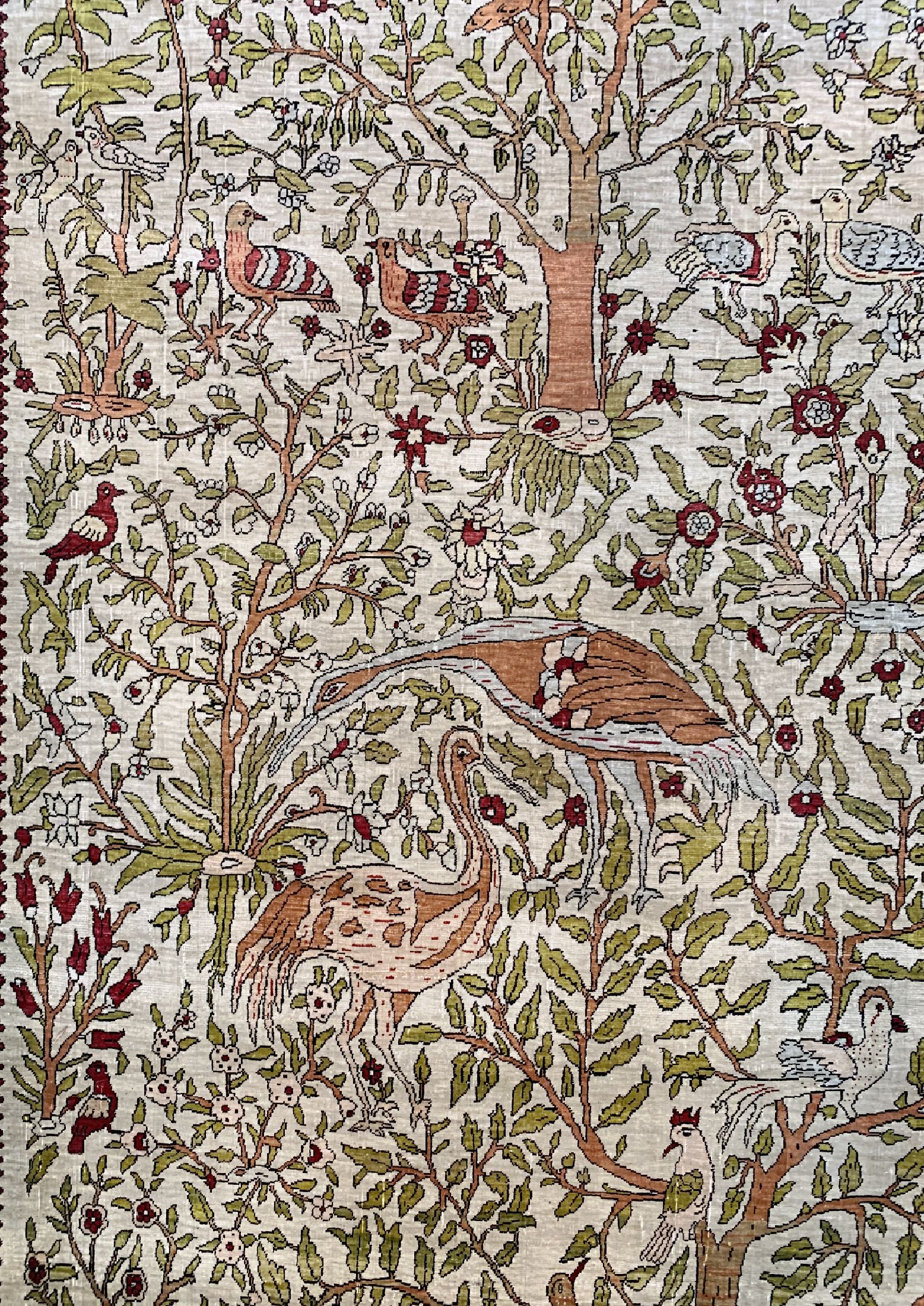 Detail b: Hereke Seide"Özipek", Türkei, signiert, um 1950, reine Naturseide, ca. 225 x 143 cm, ca. 1,0 Mio. Kn/qm, EHZ: 2
