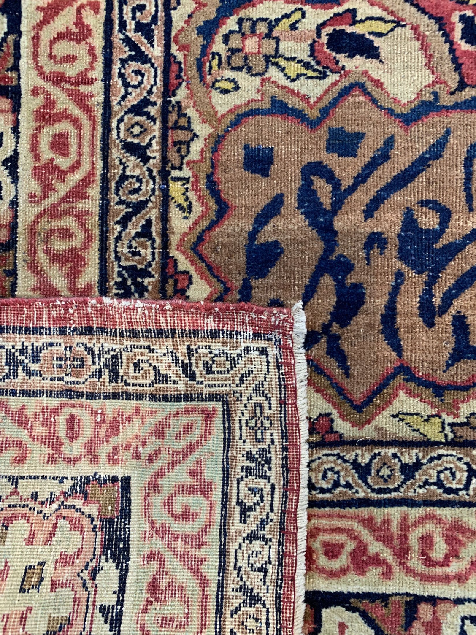 Detail g: Kerman antik"Nozuhure Aala", Persien, signiert, 19.Jhd, Wolle auf Baumwolle, ca. 188x 135 cm, EHZ: 2-3