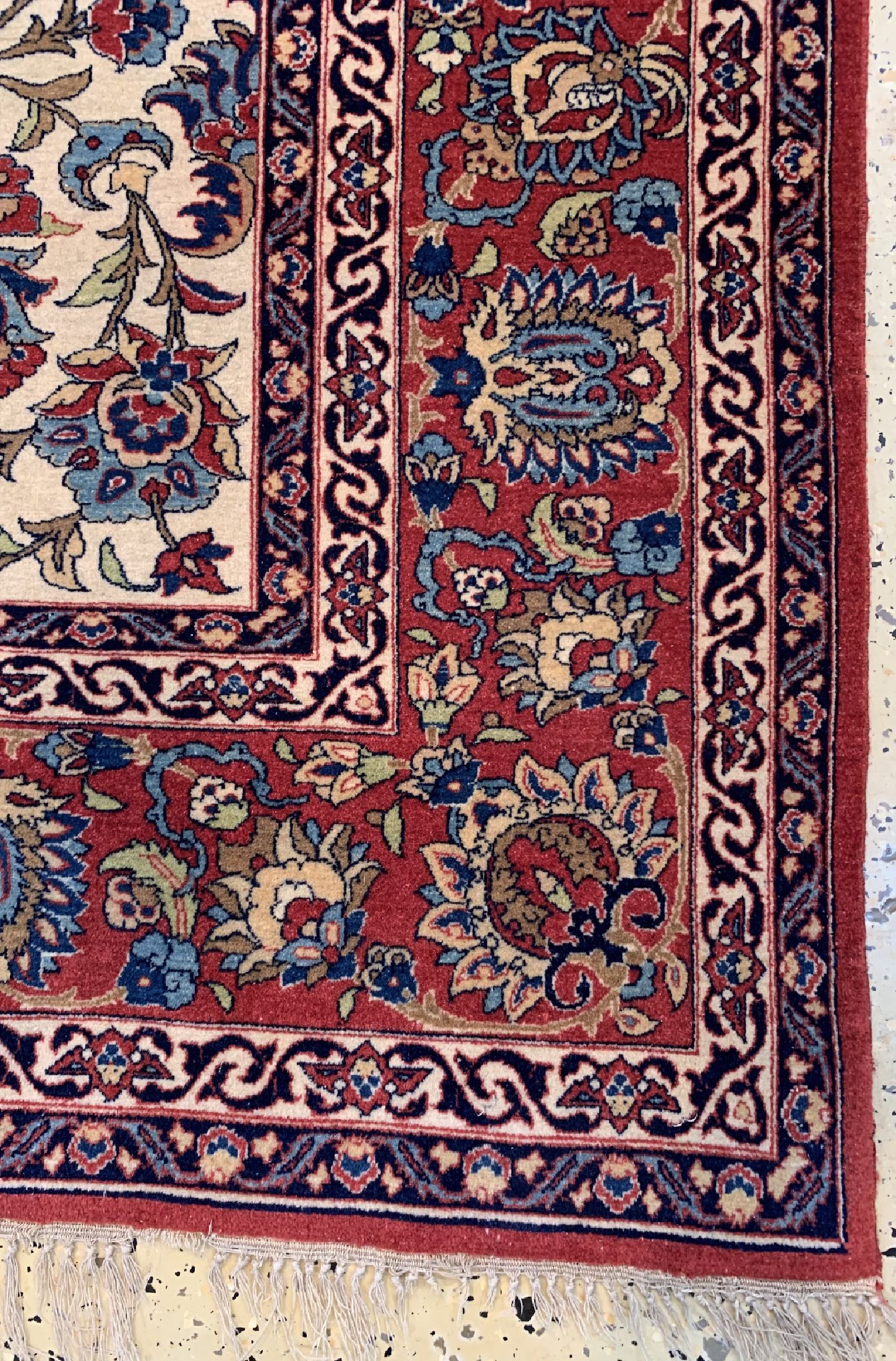 Detail a: Esfahan fein antik, Persien, um 1900, Korkwolle auf Seide, ca. 205 x 140 cm, ca. 1,0Mio. Kn/qm, gereinigt, EHZ: 2
