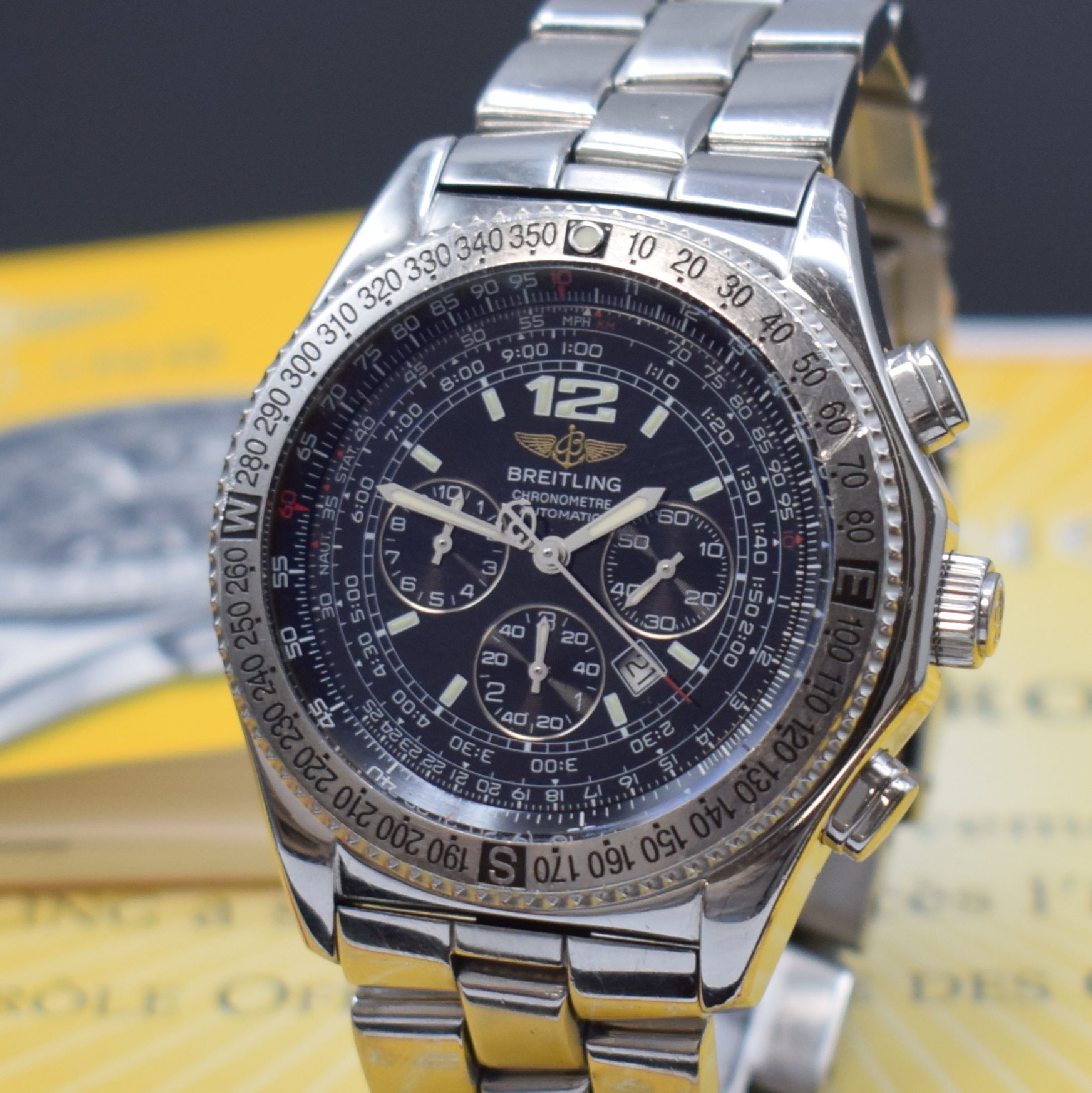 Detail a: BREITLING Armbandchronograph Modell B-2 Referenz A42362, Automatik, Chronometer in Edelstahl inkl. Gliederband m. Faltschl., Boden geschr., Lünette ...