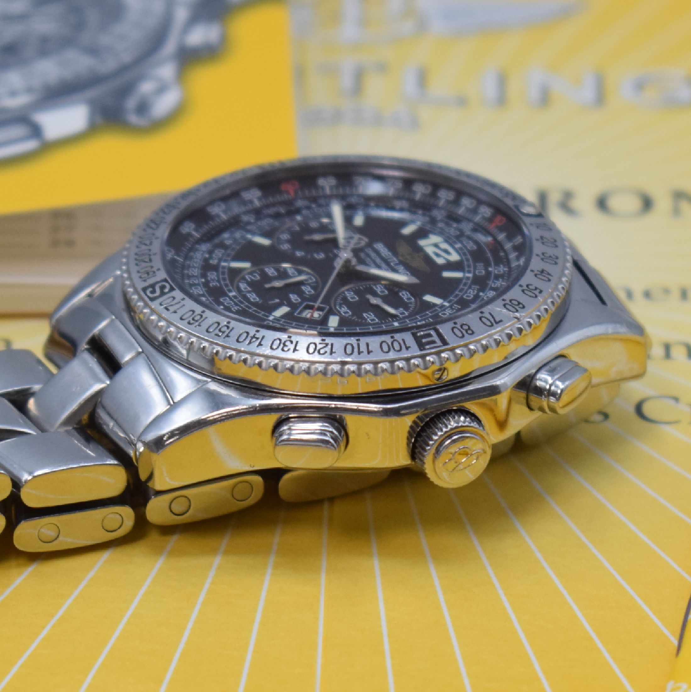 Detail c: BREITLING Armbandchronograph Modell B-2 Referenz A42362, Automatik, Chronometer in Edelstahl inkl. Gliederband m. Faltschl., Boden geschr., Lünette ...