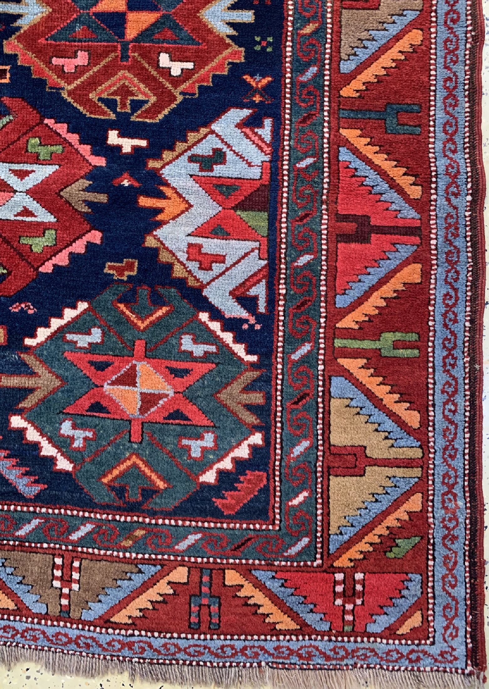 Detail a: Kazak antik, Kaukasus, um 1910, Wolle auf Wolle, ca. 297 x 174 cm, EHZ: 2