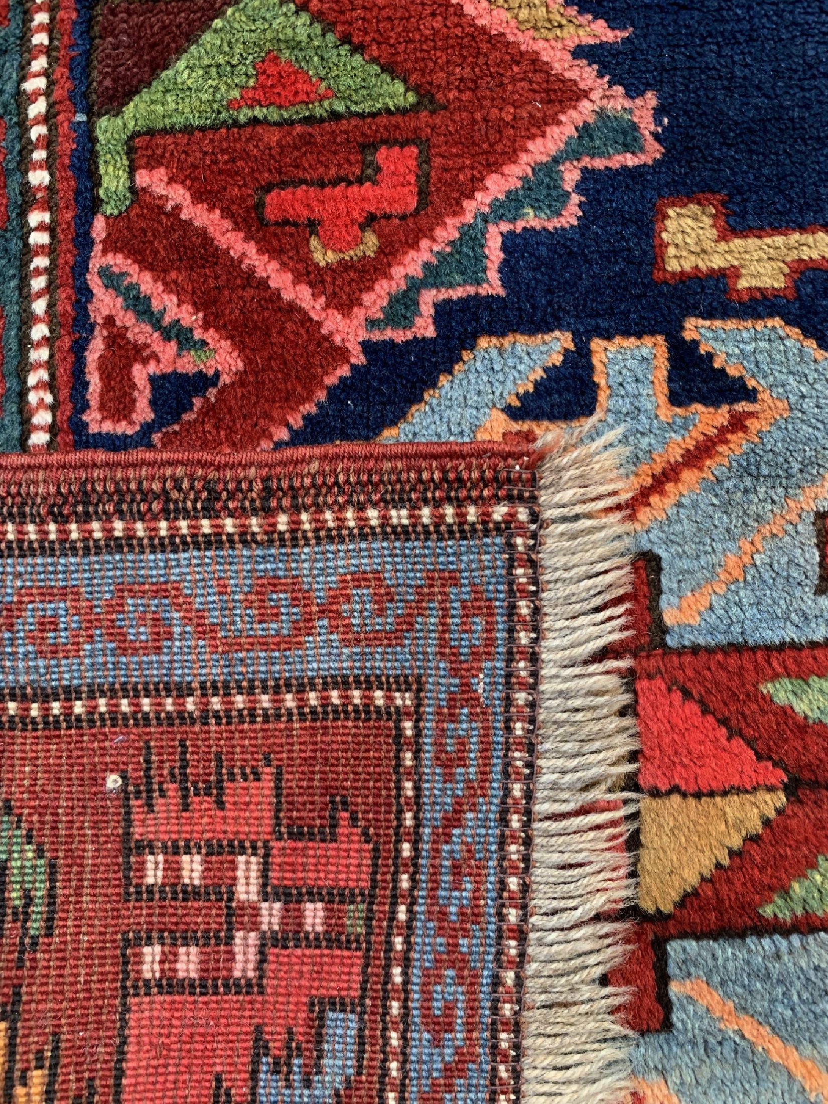 Detail d: Kazak antik, Kaukasus, um 1910, Wolle auf Wolle, ca. 297 x 174 cm, EHZ: 2