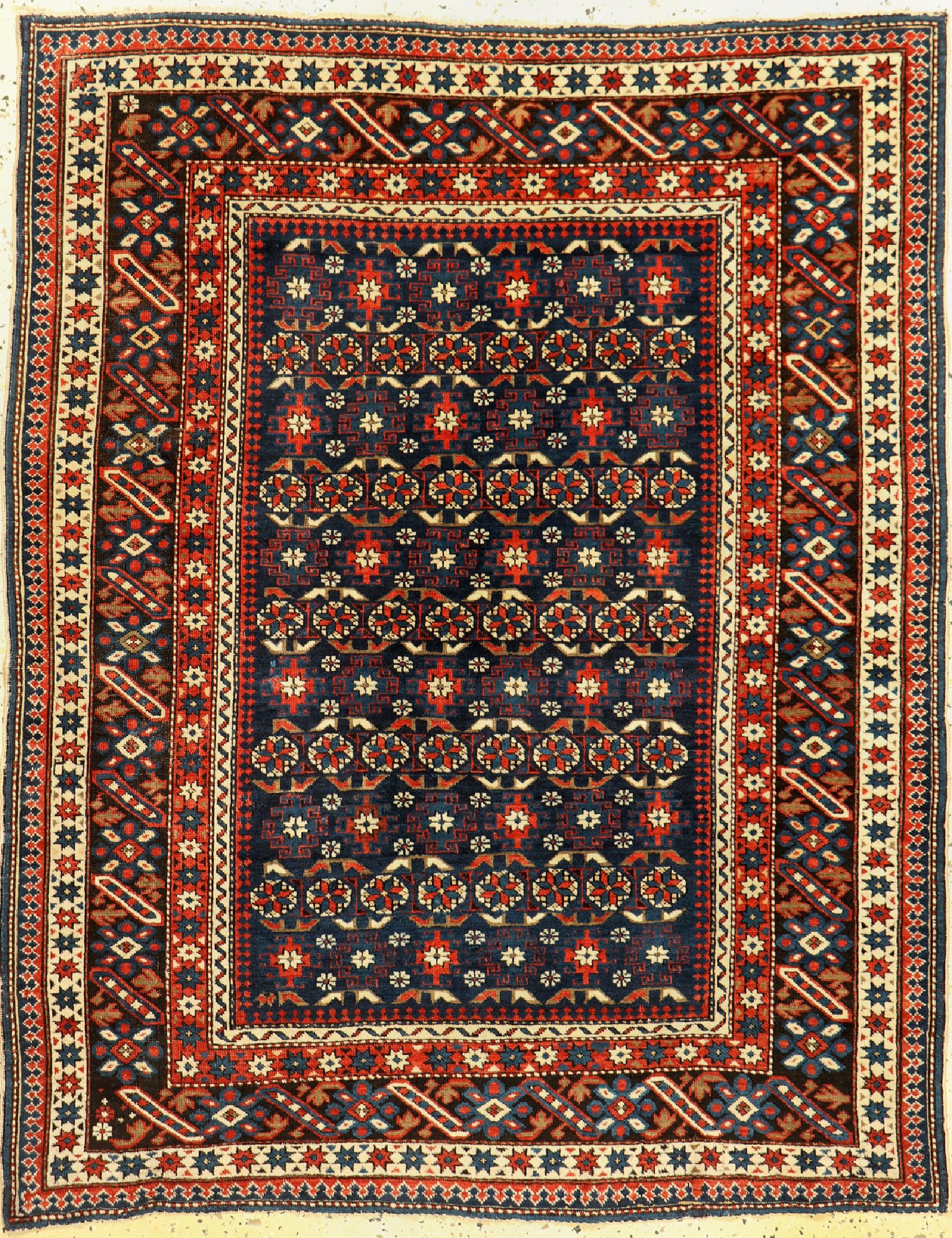 Antiker"Chichi"Kazak, Kaukasus, um 1900, Wolle auf Wolle, ca. 155 x 121 cm, EHZ: 2