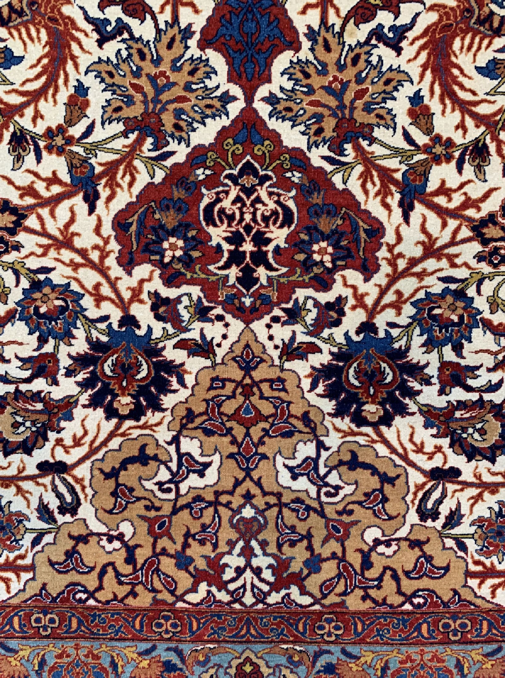 Detail a: Antiker Esfahan fein, Persien, um 1900, Korkwolle auf Baumwolle, ca. 212 x 142 cm, gereinigt, EHZ: 2
