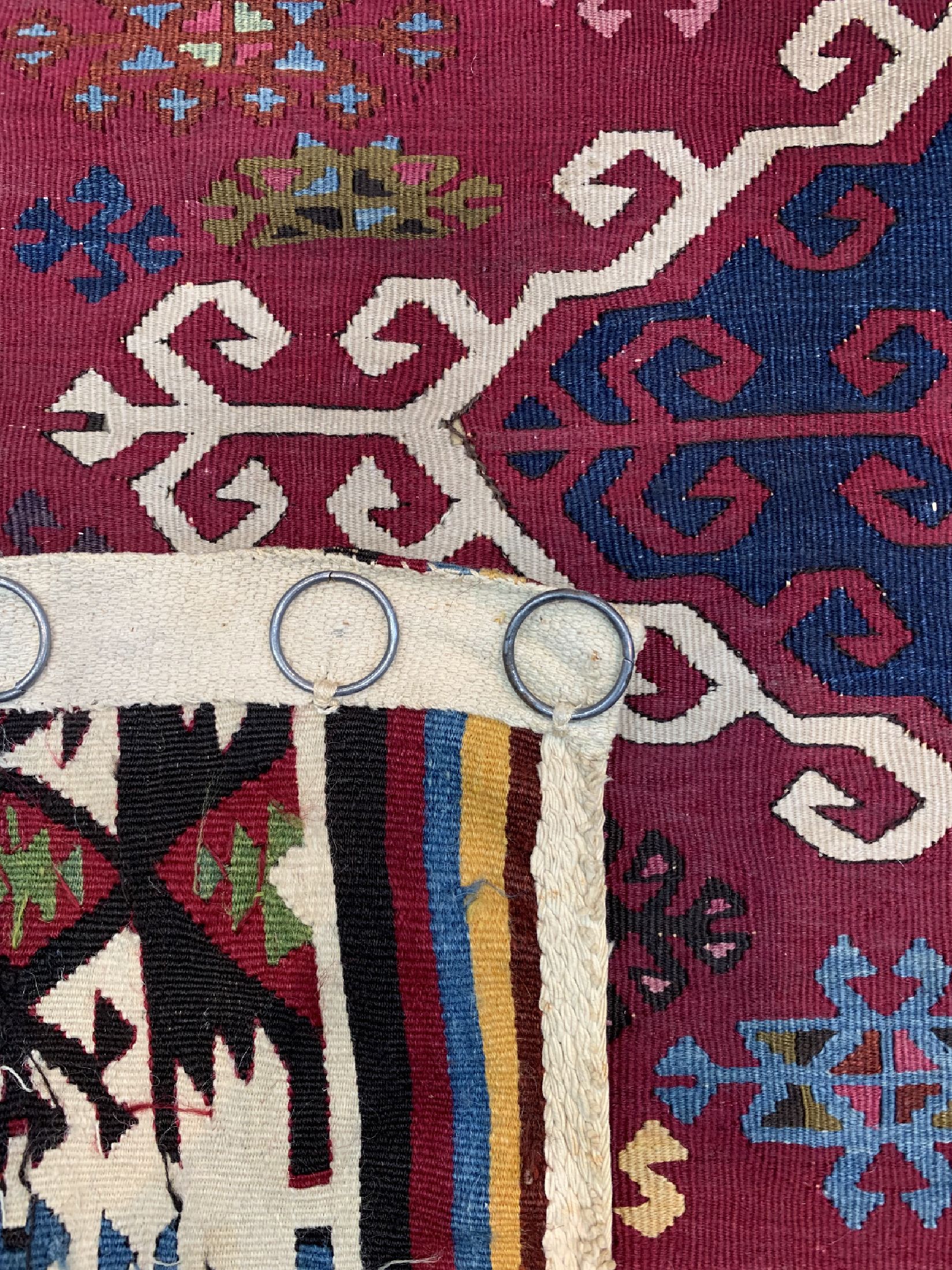 Detail d: Reyhanli Kelim antik(2 Bahnig), Türkei, ca.im 1900 Jahre, Wolle auf Wolle, ca. 360 x 182 cm, EHZ: 2