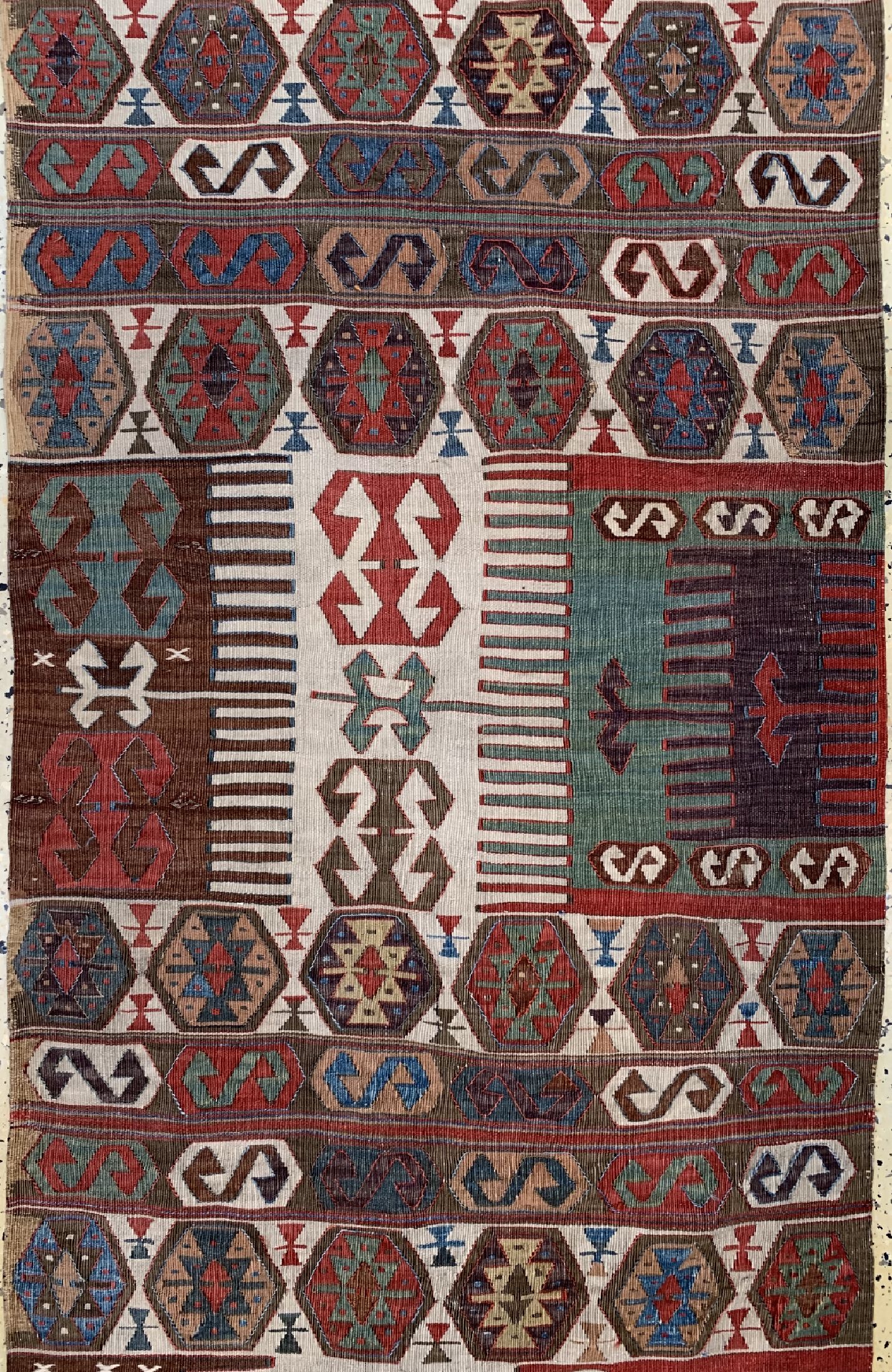 Detail c: Antiker Konya Kelim, Türkei, 19.Jhd, Wolle auf Wolle, ca. 430 x 82 cm, EHZ: 2-3