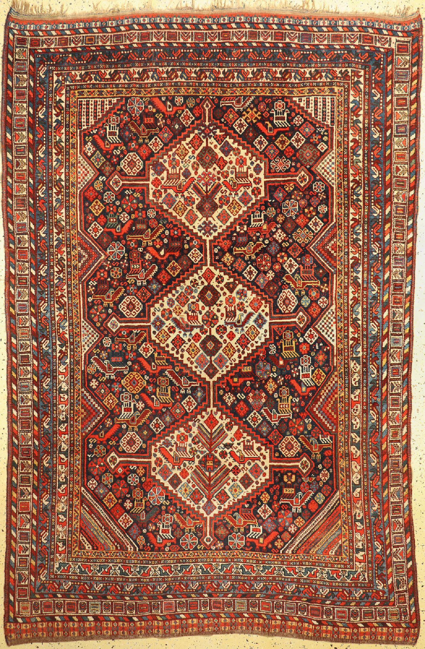 Ghaschgai antik, Persien, um 1920, Wolle auf Wolle, ca. 280 x 183 cm, EHZ: 2