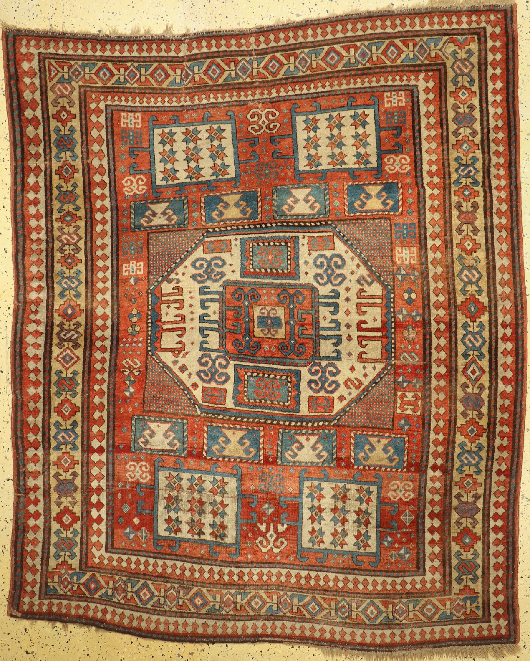 Antiker Karachof Kazak, Kaukasus, 19.Jhd, Wolle auf Wolle, ca. 225 x 180 cm, EHZ: 3