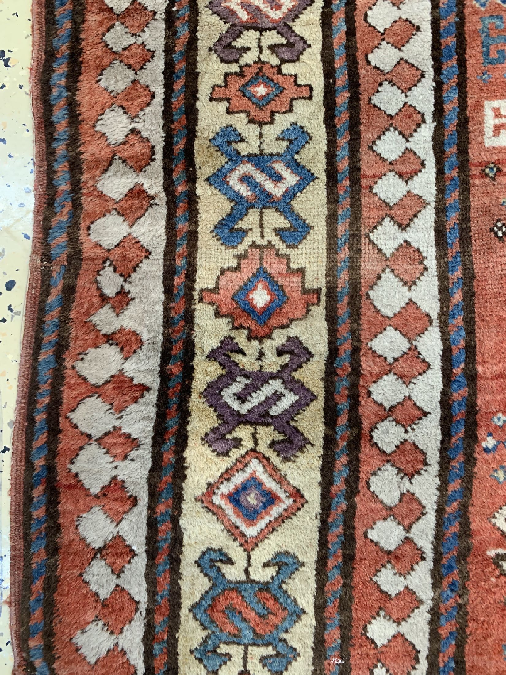 Detail d: Antiker Karachof Kazak, Kaukasus, 19.Jhd, Wolle auf Wolle, ca. 225 x 180 cm, EHZ: 3
