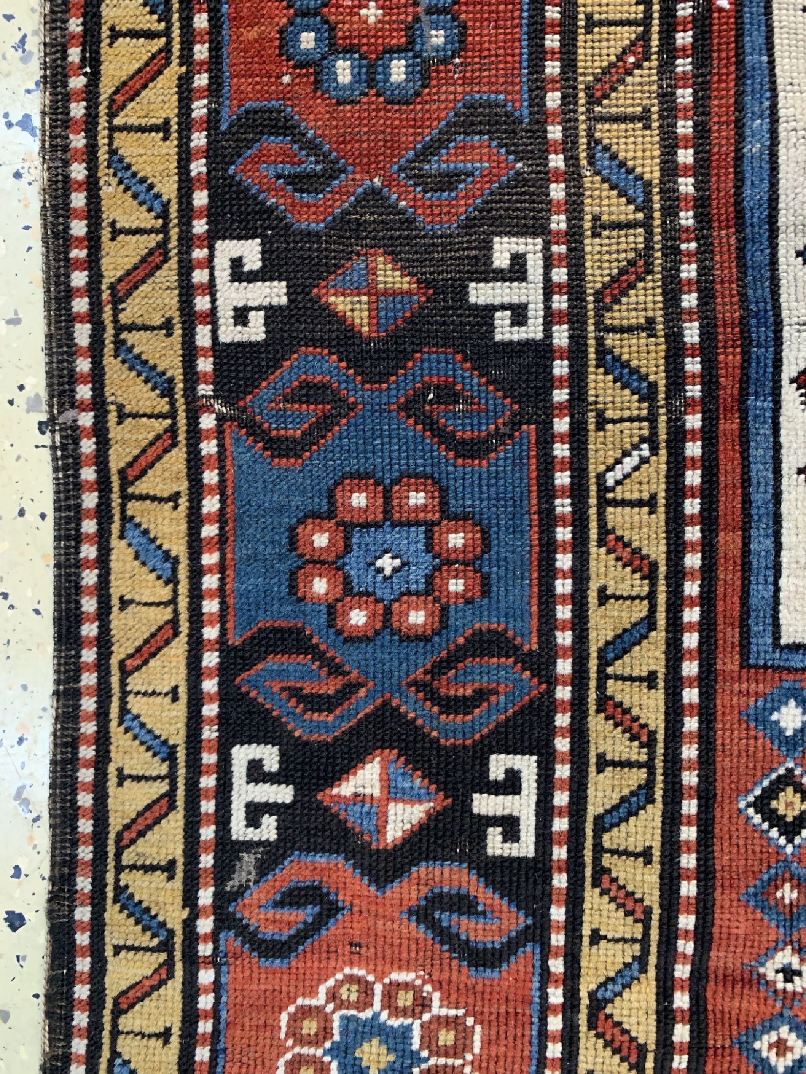 Detail c: Antiker Sewan Kazak, Kaukasus, 19.Jhd Wolle auf Wolle, ca. 255 x 160 cm, EHZ: 4