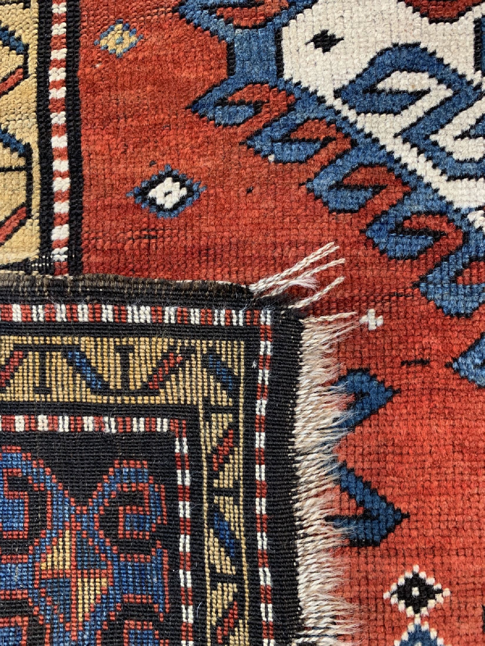 Detail d: Antiker Sewan Kazak, Kaukasus, 19.Jhd Wolle auf Wolle, ca. 255 x 160 cm, EHZ: 4