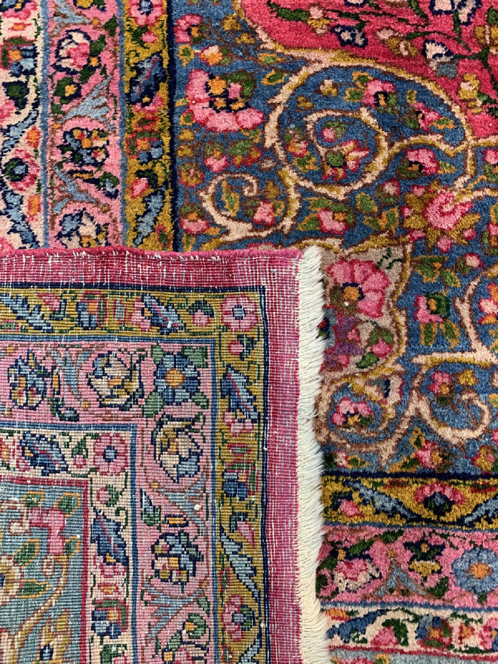 Detail f: Antiker Kerman Lawar, Persien, um 1910, Korkwolle auf Baumwolle, ca. 375 x 297 cm, gereinigt, EHZ: 2