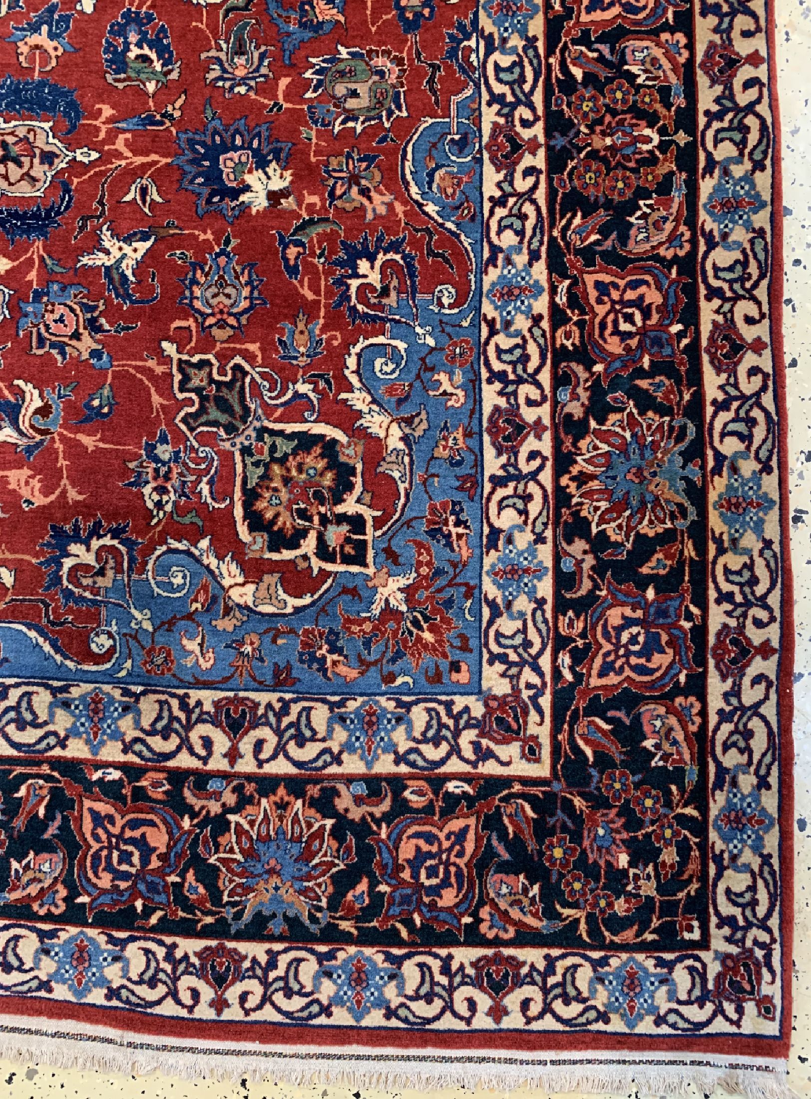 Detail a: Esfahan fein antik, Persien, um 1900, Korkwolle auf Baumwolle, ca. 220 x 144 cm, gereinigt, EHZ: 2