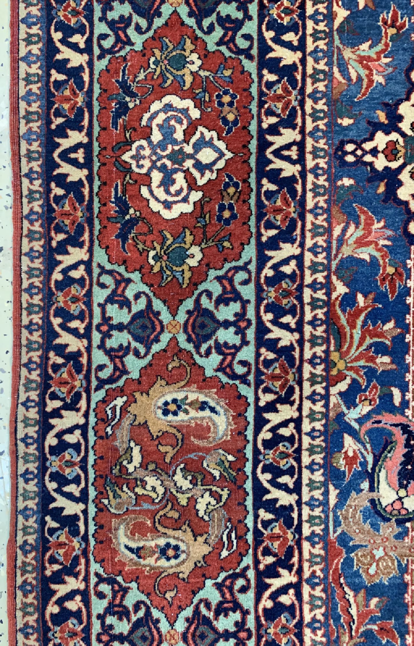 Detail d: Esfahan fein antik, Persien, um 1900, Korkwolle auf Baumwolle, ca. 237 x 153 cm, gereinigt, EHZ: 2-3