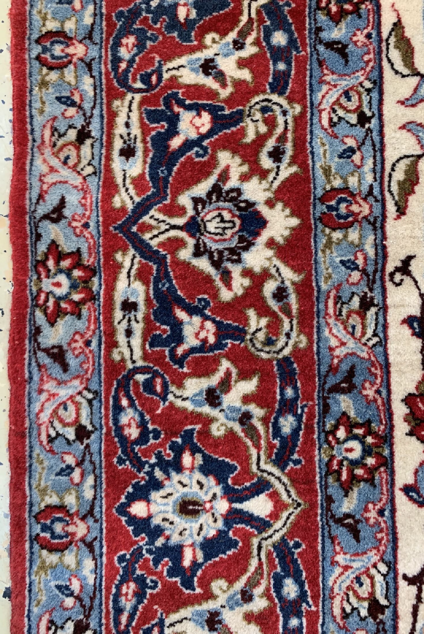 Detail d: Nain fein alt, Persien, um 1940, Korkwolle auf Baumwolle, ca. 220 x 150 cm, gereinigt, EHZ: 2